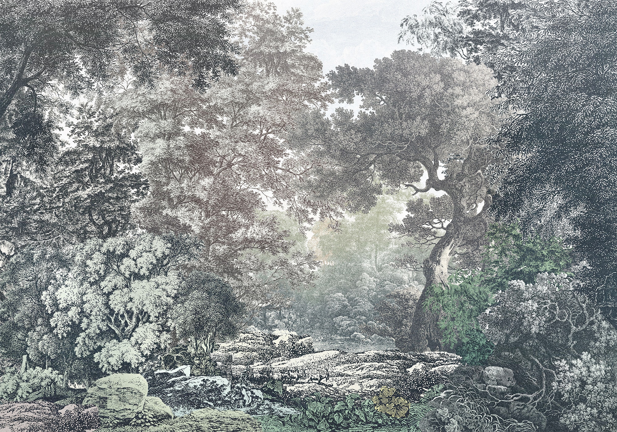 Komar Fototapete "Fototapete", bedruckt, Vlies Fototapete - Fairytale Forest - Größe 400 x 280 cm
