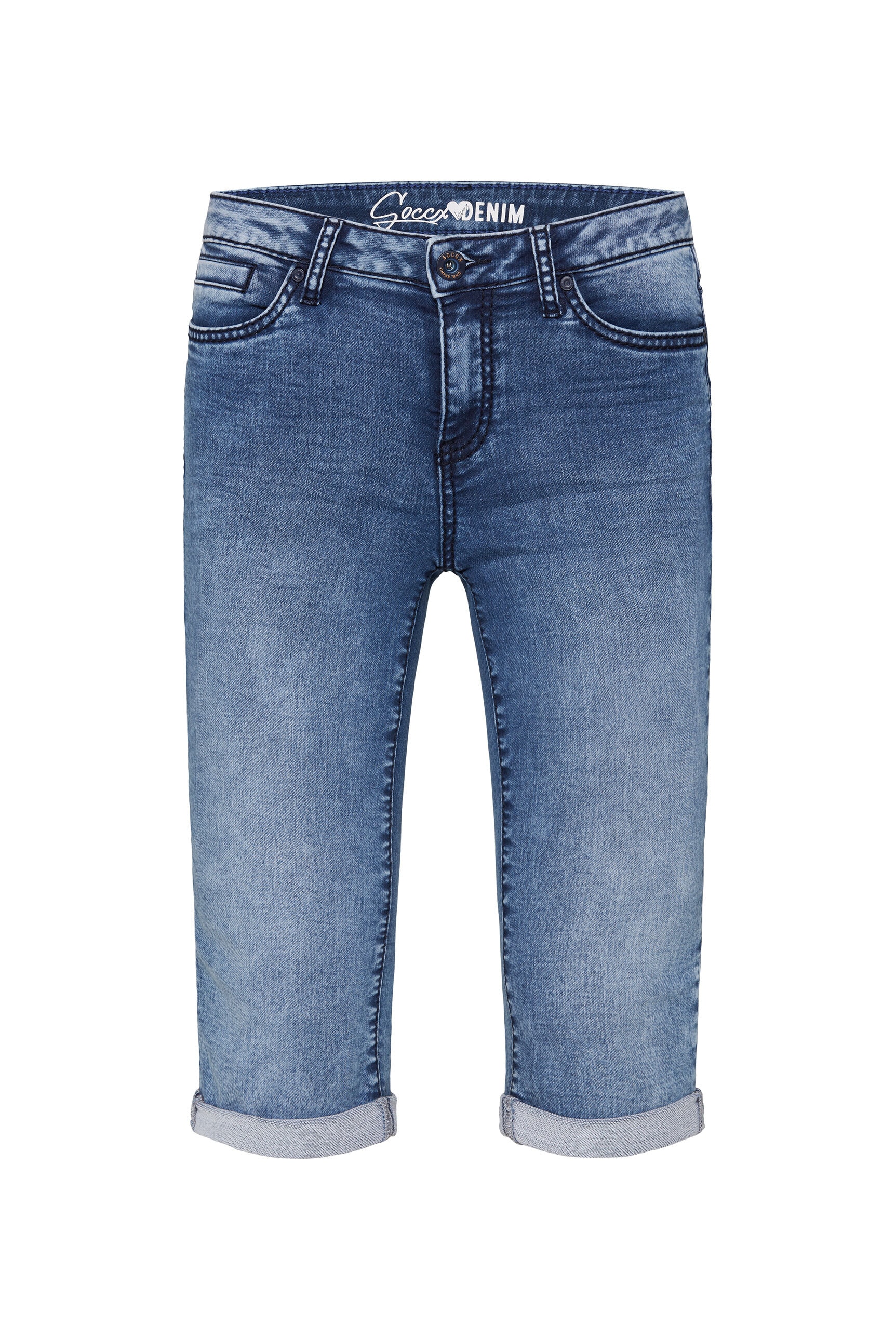 SOCCX Jeansshorts, mit Turn-Up Saum