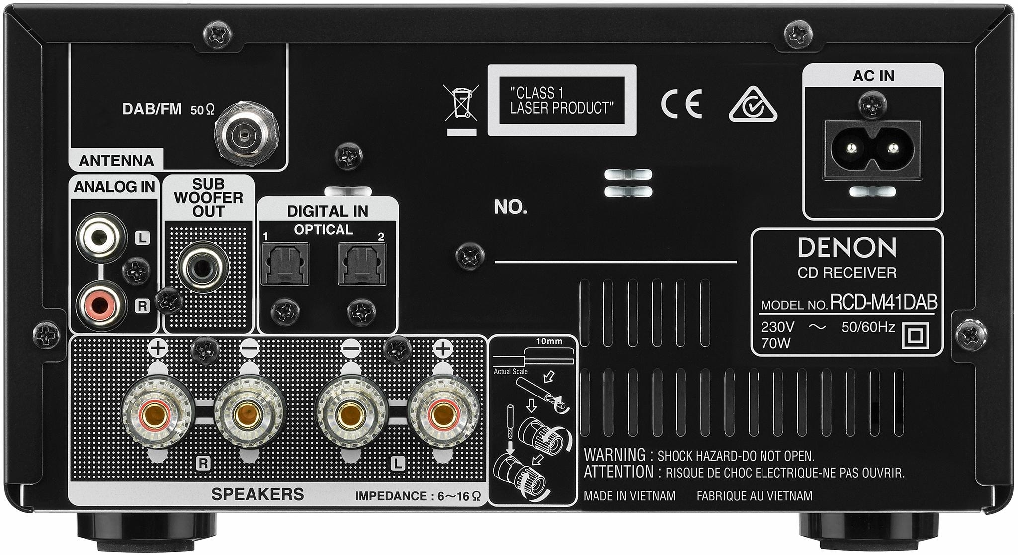 Denon Microanlage »D-M41«, (Bluetooth Digitalradio (DAB+)-FM-Tuner mit RDS 60 W), CD-Player, Bluetooth