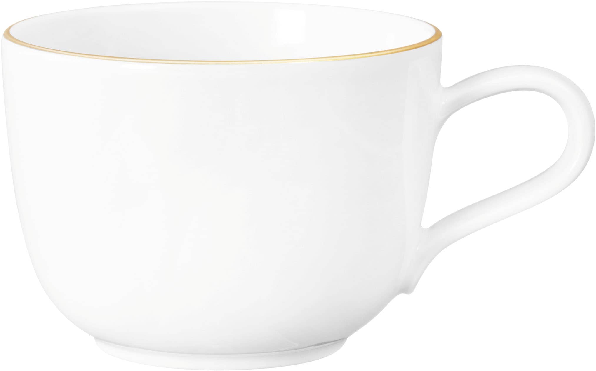 Seltmann Weiden Kaffeeservice »Geschirr-Set, Service Liberty Goldrand«, (Set, 18 tlg., 6x Kaffeeobertasse, 6x Kombi-Untertasse groß, 6x Frühstücksteller rund), Teller Set, Tassen, gold, Made in Germany, 18 Teile, für 6 Personen