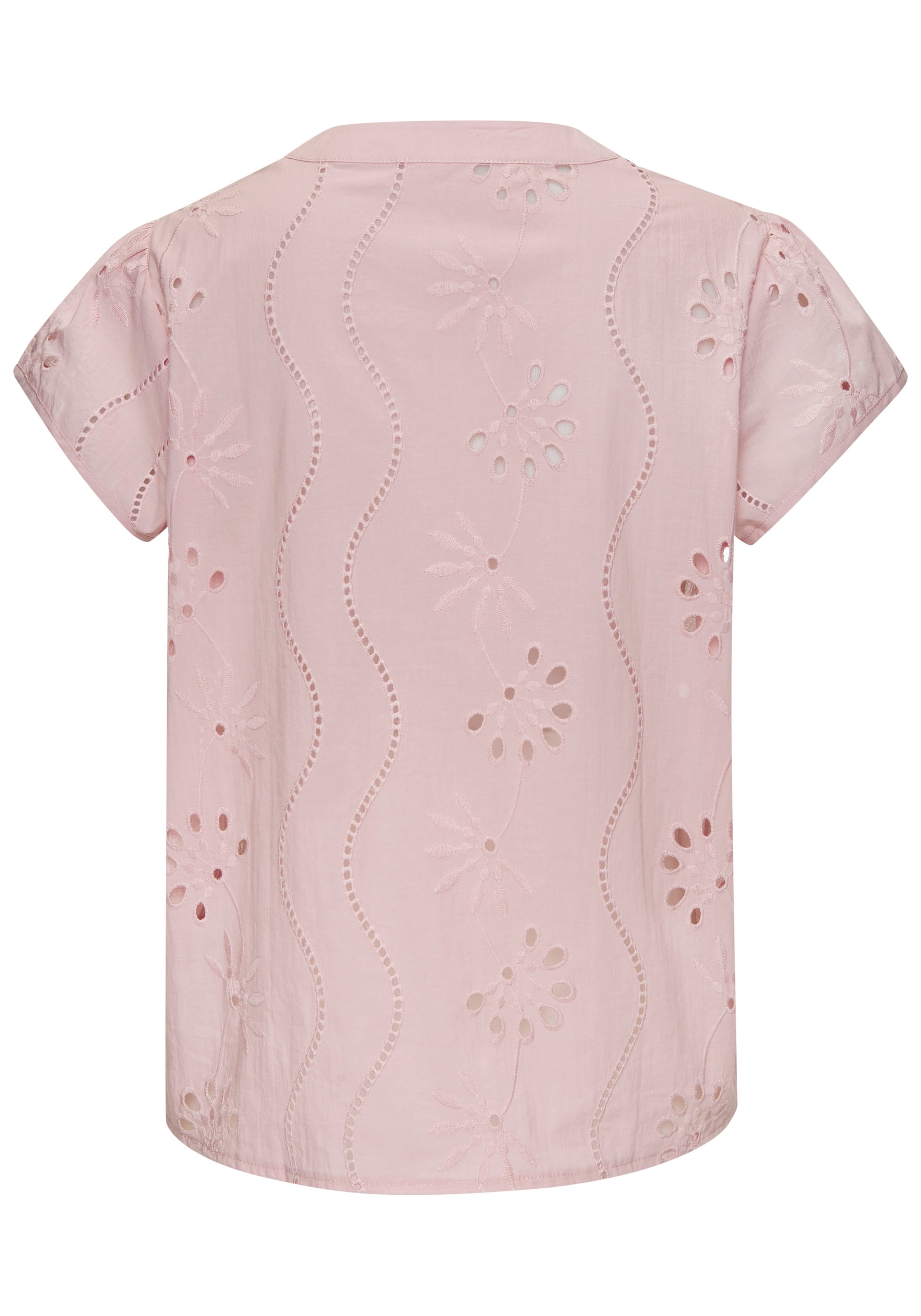 Thumbnail - Buffalo Spitzenbluse mit kurzen Ärmeln, modische Lochstickerei
