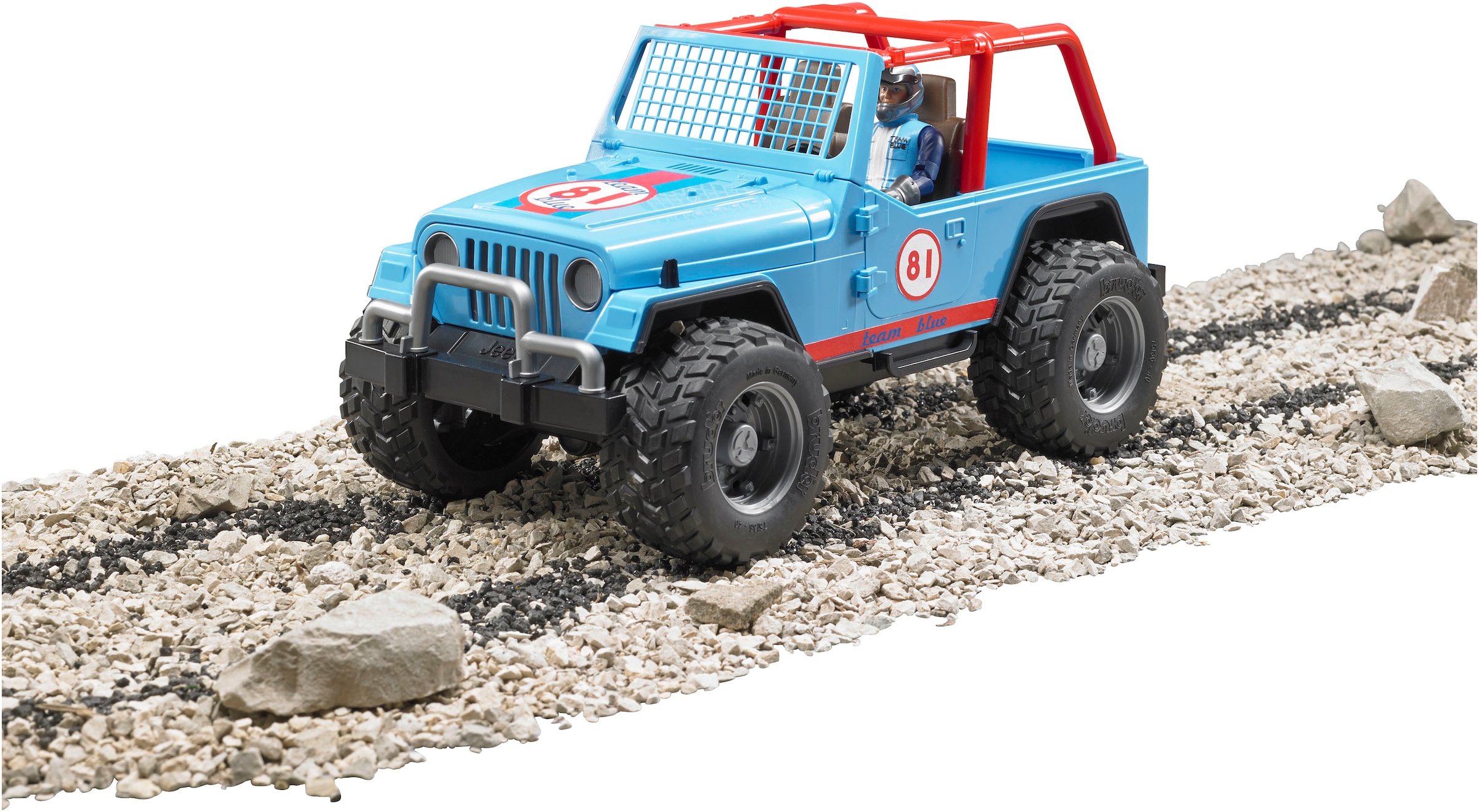 Bruder® Spielzeug-Auto »Jeep Cross Country Racer blau 30 cm mit Rennfahrer (02541)«, Made in Europe