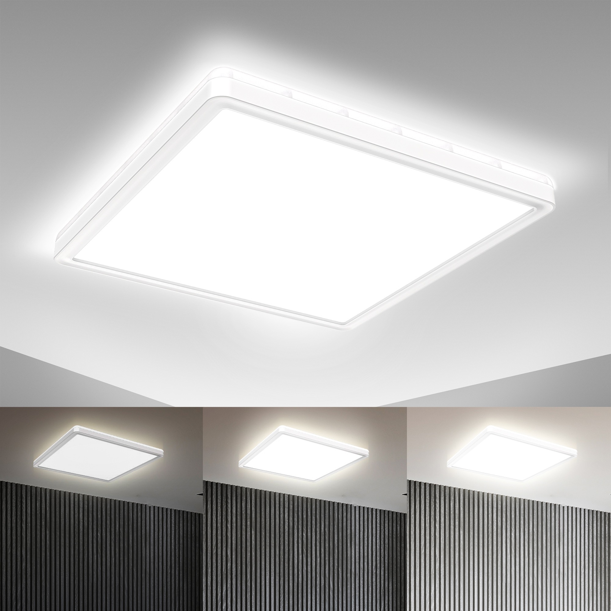 B.K.Licht LED Deckenleuchte, ultraflaches 2.400 18 Panel, Inkl. LED BAUR Watt, Lumen, Kelvin, Memoryfunktion 4.000 