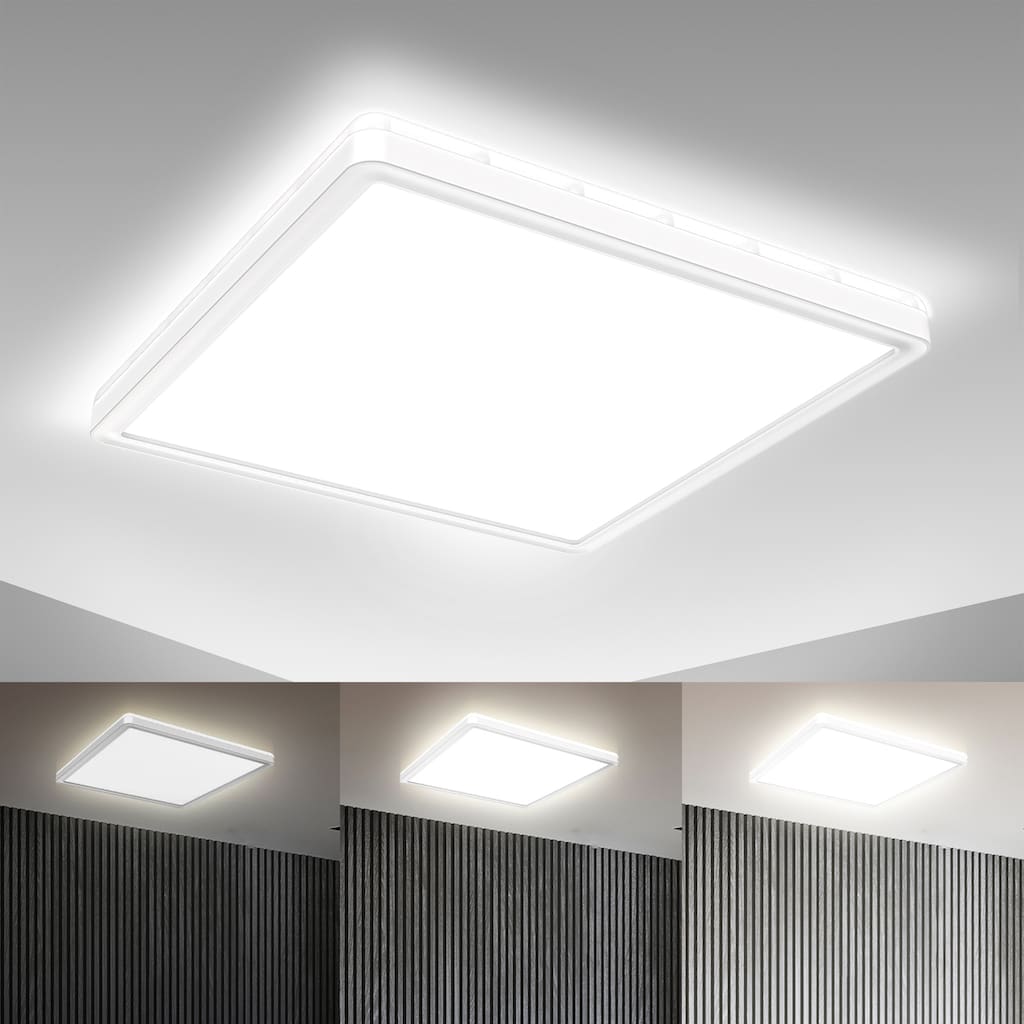 B.K.Licht LED Deckenleuchte, ultraflaches LED Panel, 18 Watt, 2.400 Lumen, 4.000 Kelvin, Inkl. Memoryfunktion