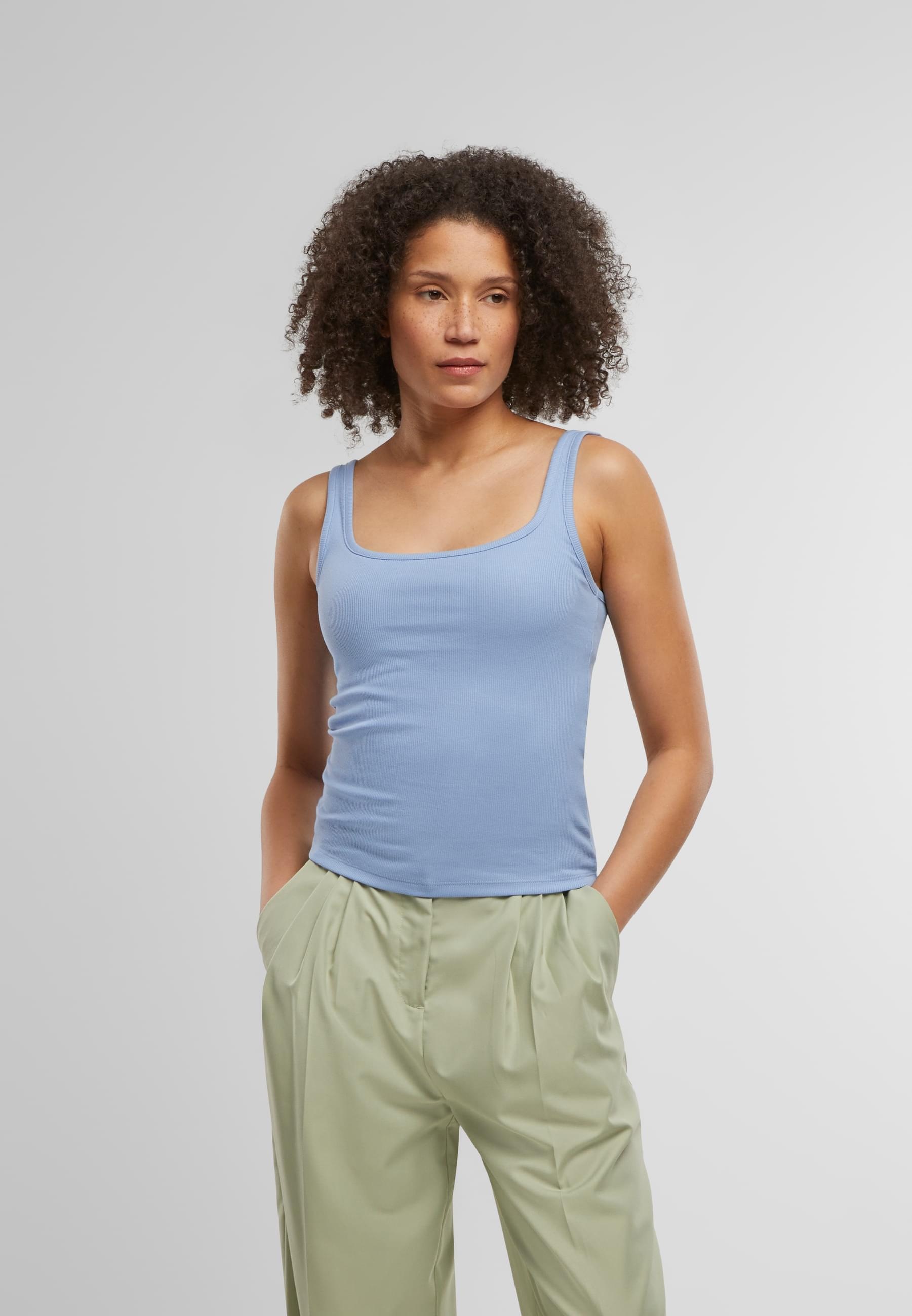URBAN CLASSICS Muskelshirt »Urban Classics Ladies Wide Neck Rib Top 2-Pack«, (1 tlg.)