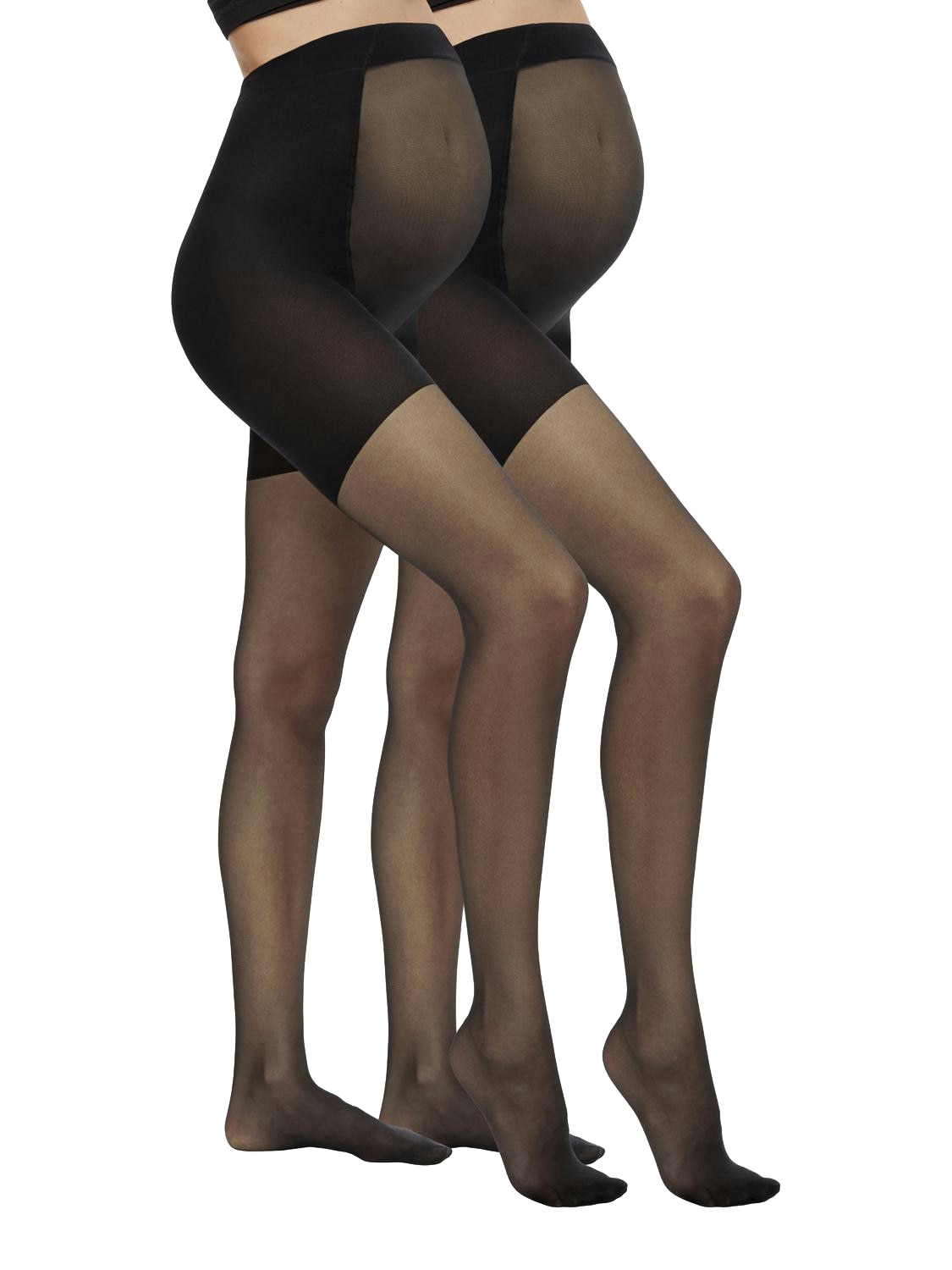 Mamalicious Umstandsstrumpfhose "MLSABRINA SUPPORT PANTYHOSE 30DEN 2-P NO" Packung, 2 Stk. Materialmix, eng anliegend