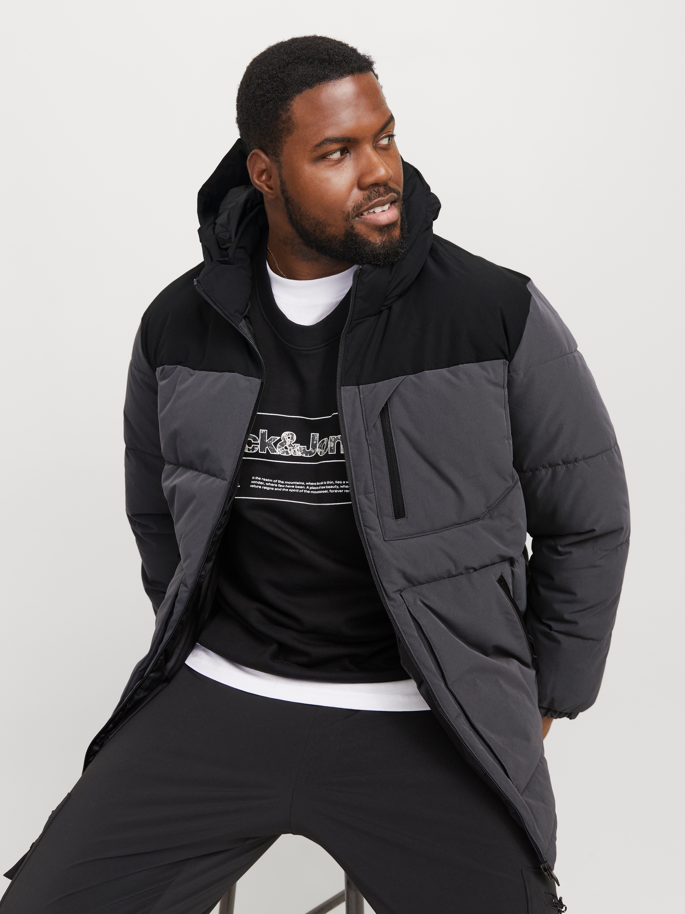 Jack & Jones PlusSize Outdoorjacke »JJEOTTO PUFFER JACKET PLS«, mit Kapuze