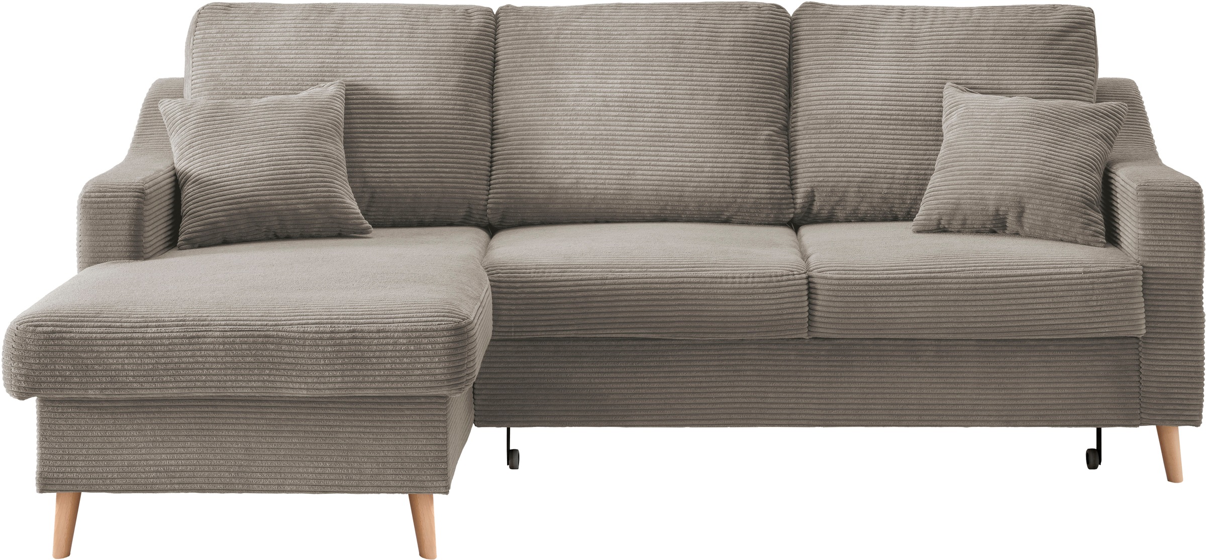INOSIGN Ecksofa "Valentina L-Form", 2 Zierkissen, mit Seitentasche, auszieh günstig online kaufen