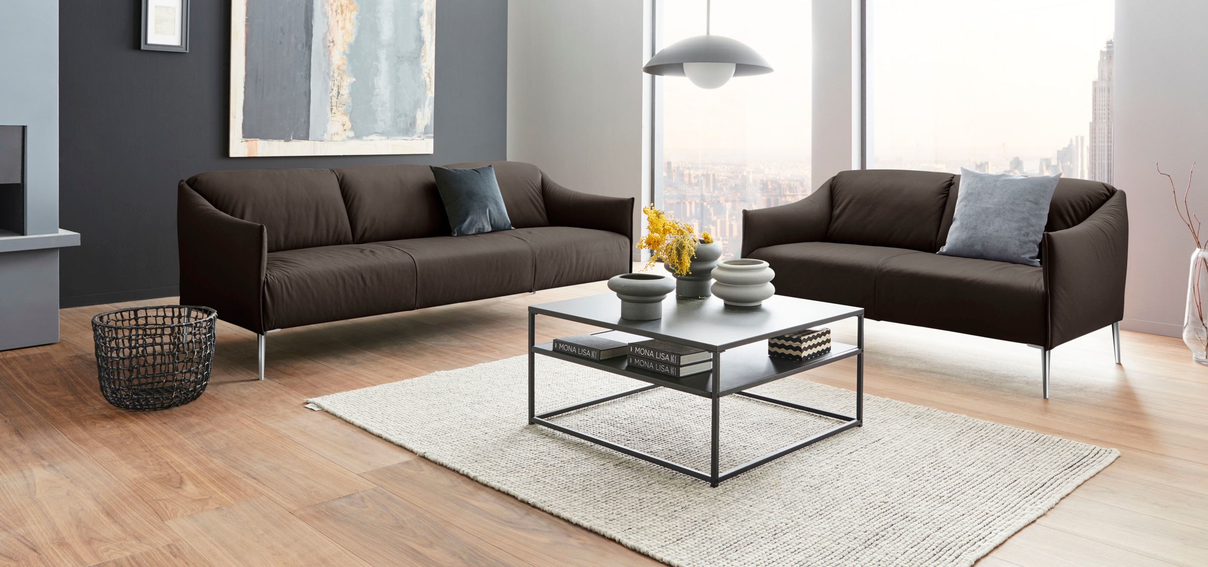 W.SCHILLIG 2-Sitzer »sally«, mit Metallfüßen in Chrom glänzend, Breite 154 cm