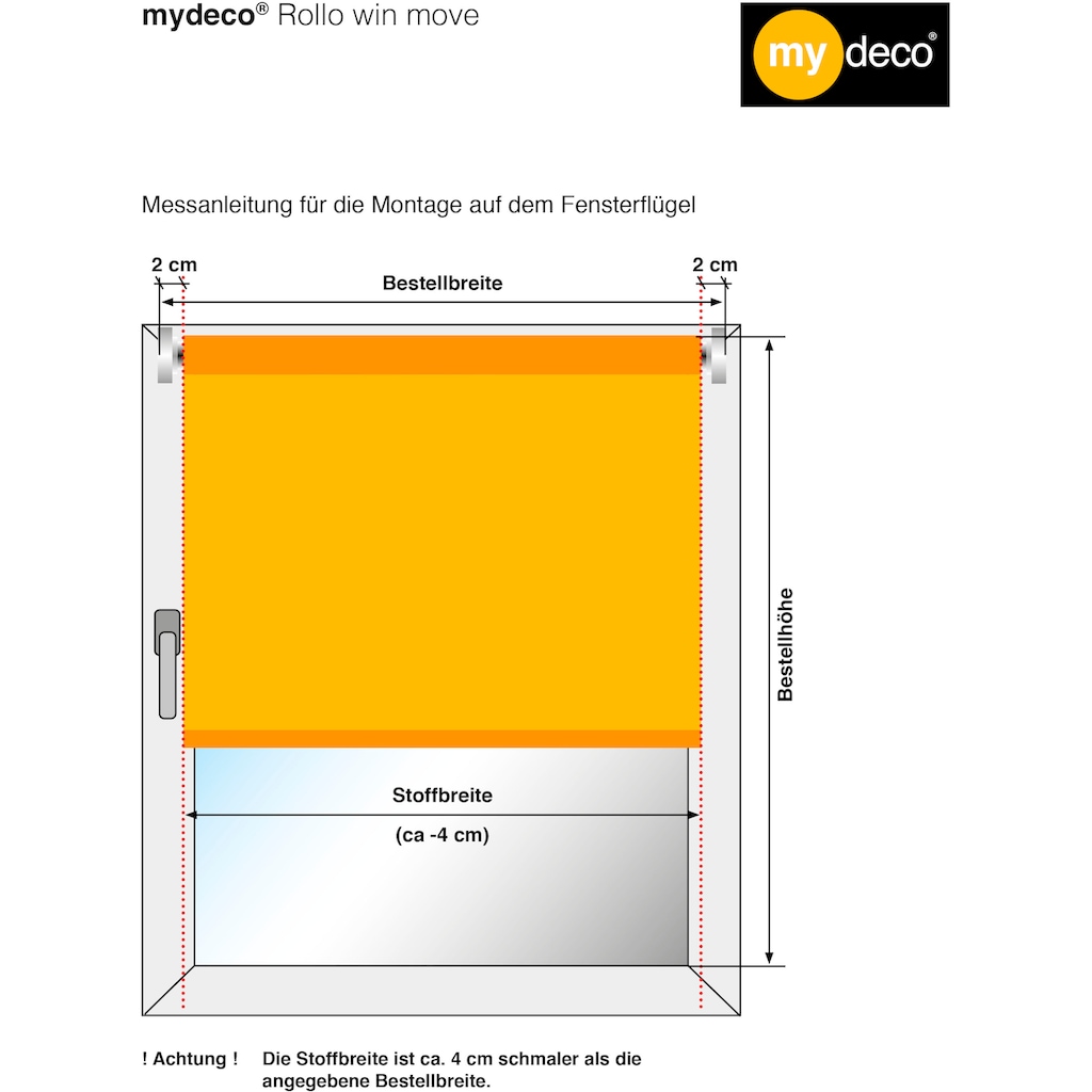 mydeco Seitenzugrollo »Win move«, Lichtschutz, Sichtschutz, ohne Bohren, freihängend