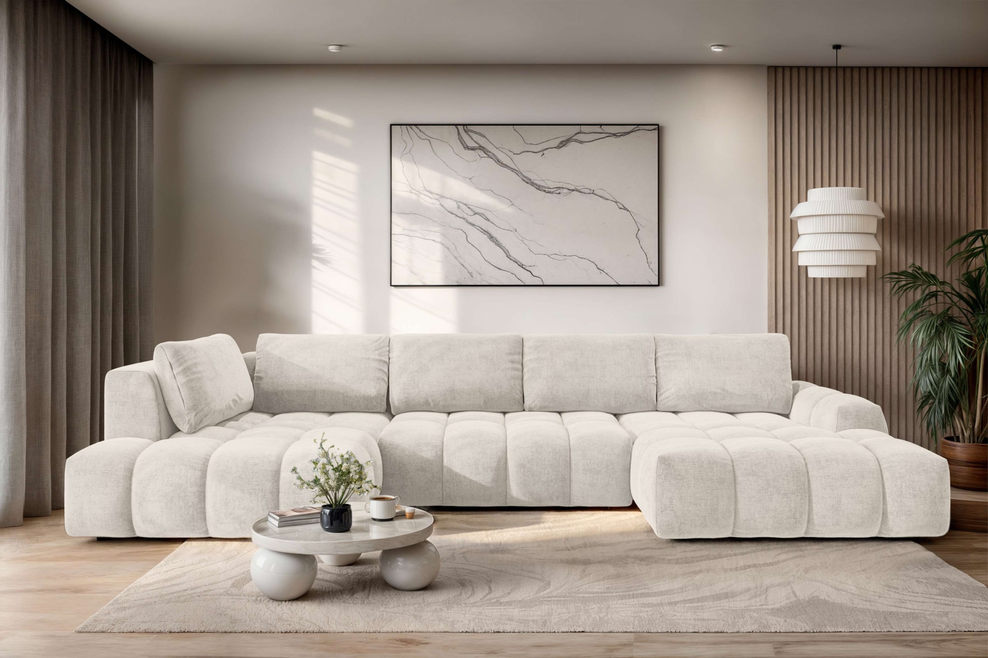 OTTO home Wohnlandschaft "AZITA U-Form, Breite 363 cm - OTTO. Verlässliche Qualität." wahlweise als Schlafsofa mit Bettkasten, Bubble-Optik