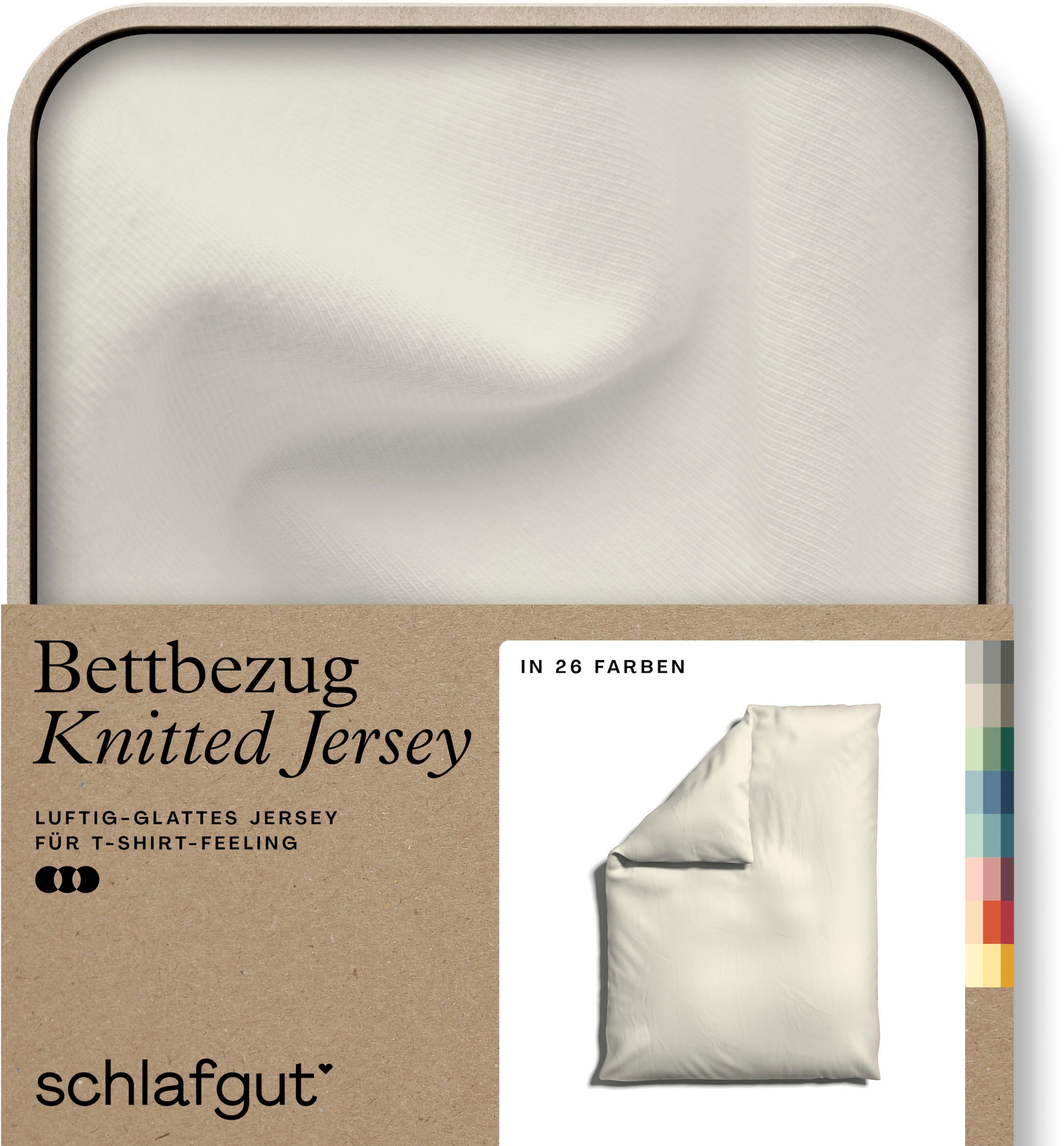 Schlafgut Bettbezug "Knitted Jersey uni, aus Bio-Baumwolle mit Elasthan, Reißverschluss", (1 St.), bügelfrei, Mix & Matc