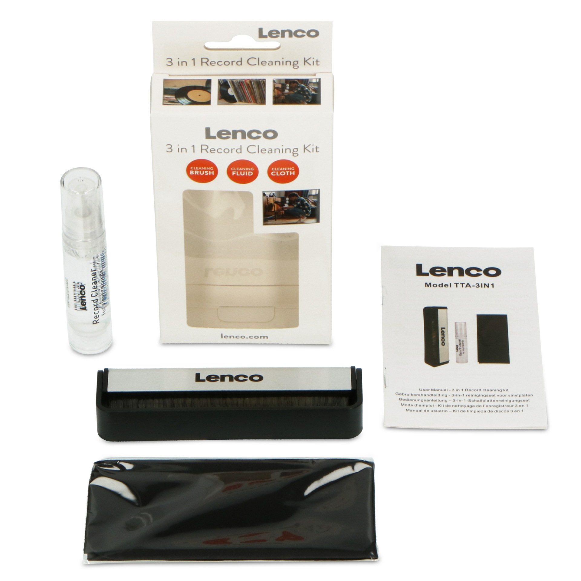 Lenco Reinigungsbürste »3 in 1 Schallplatten-Reinigungsset«, Set