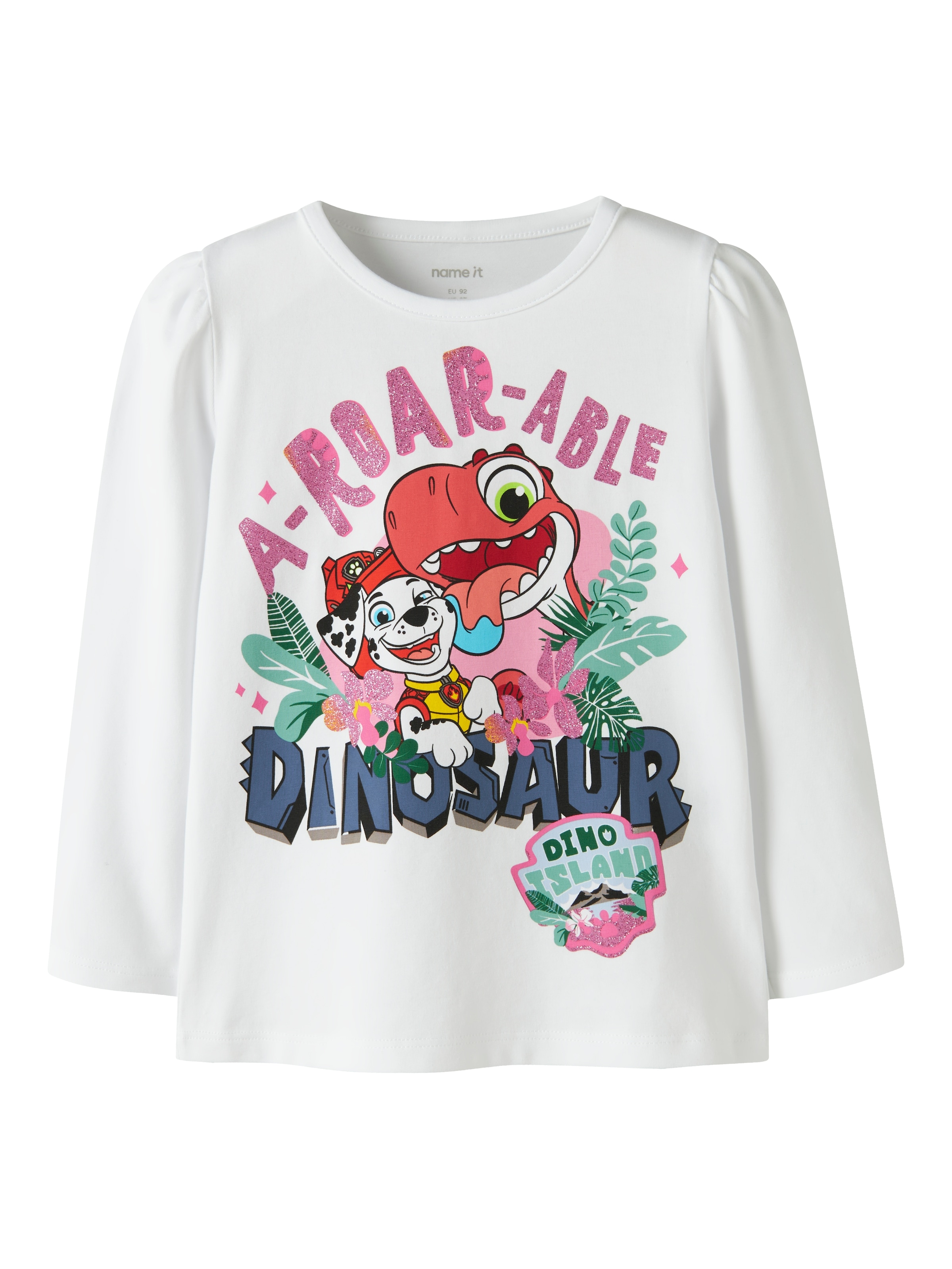 Name It T-Shirt "NMFJETTE PAW LS TOP BOX NOOS CPLGM" Baumwollmischung, regular fit