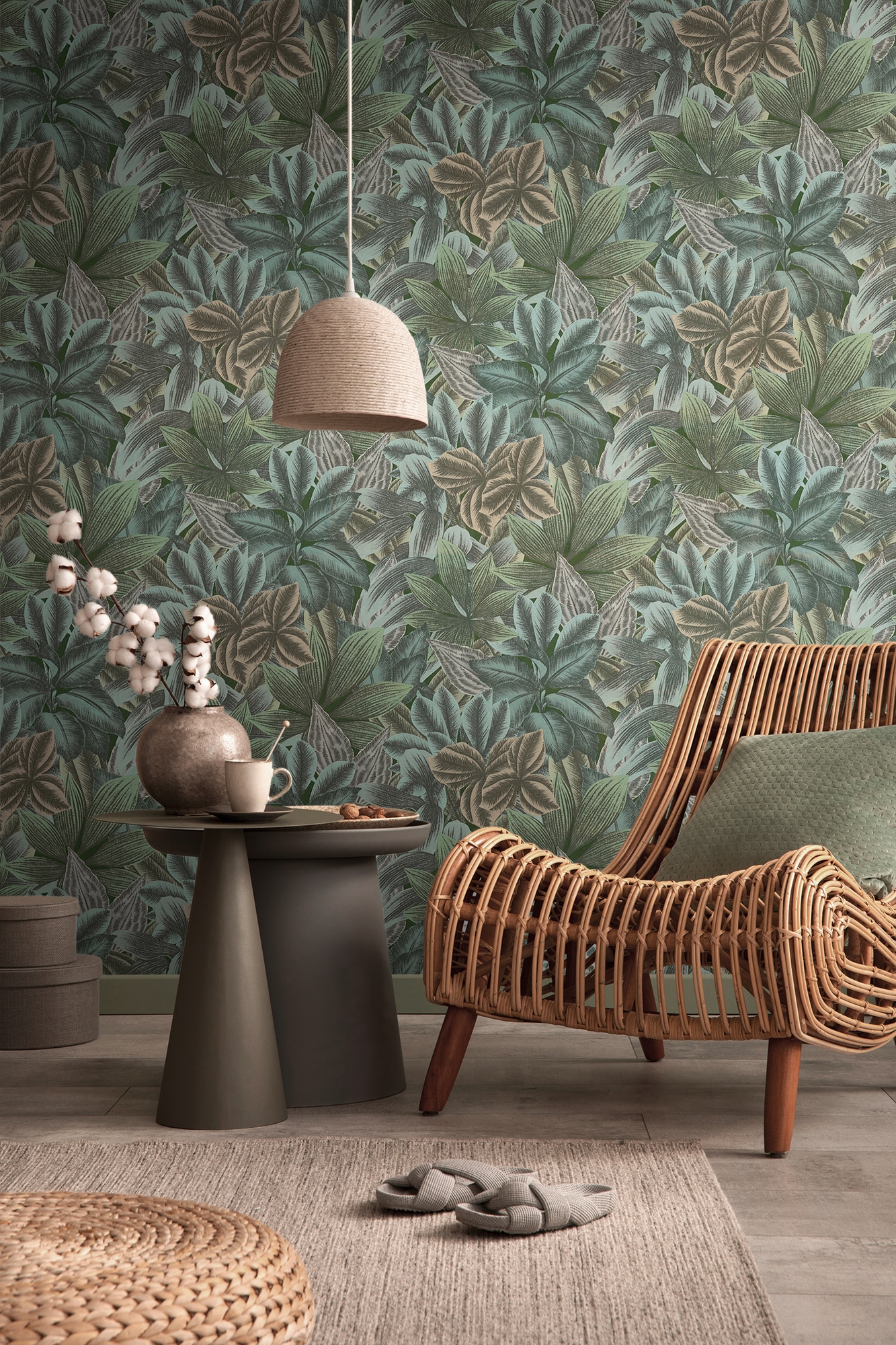living walls Vliestapete »Metropolitan Stories. Travel Styles. Tapete Dschungel«, matt-gemustert-neutral, Dschungel-Fapete Floral Tapeten Wohnzimmer Schlafzimmer Küche Design