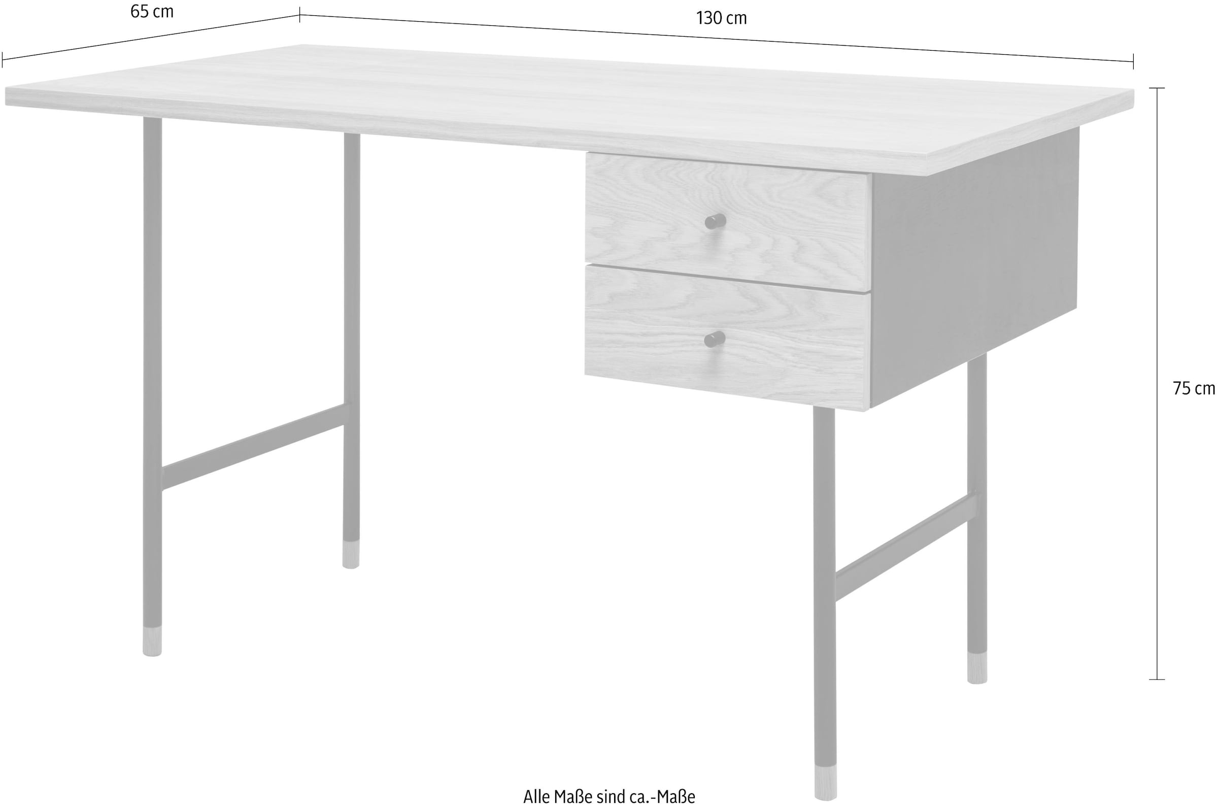 Woodman Schreibtisch »Daniel«, Schubladen mit Soft-Close-Funktion, Beine aus Metall