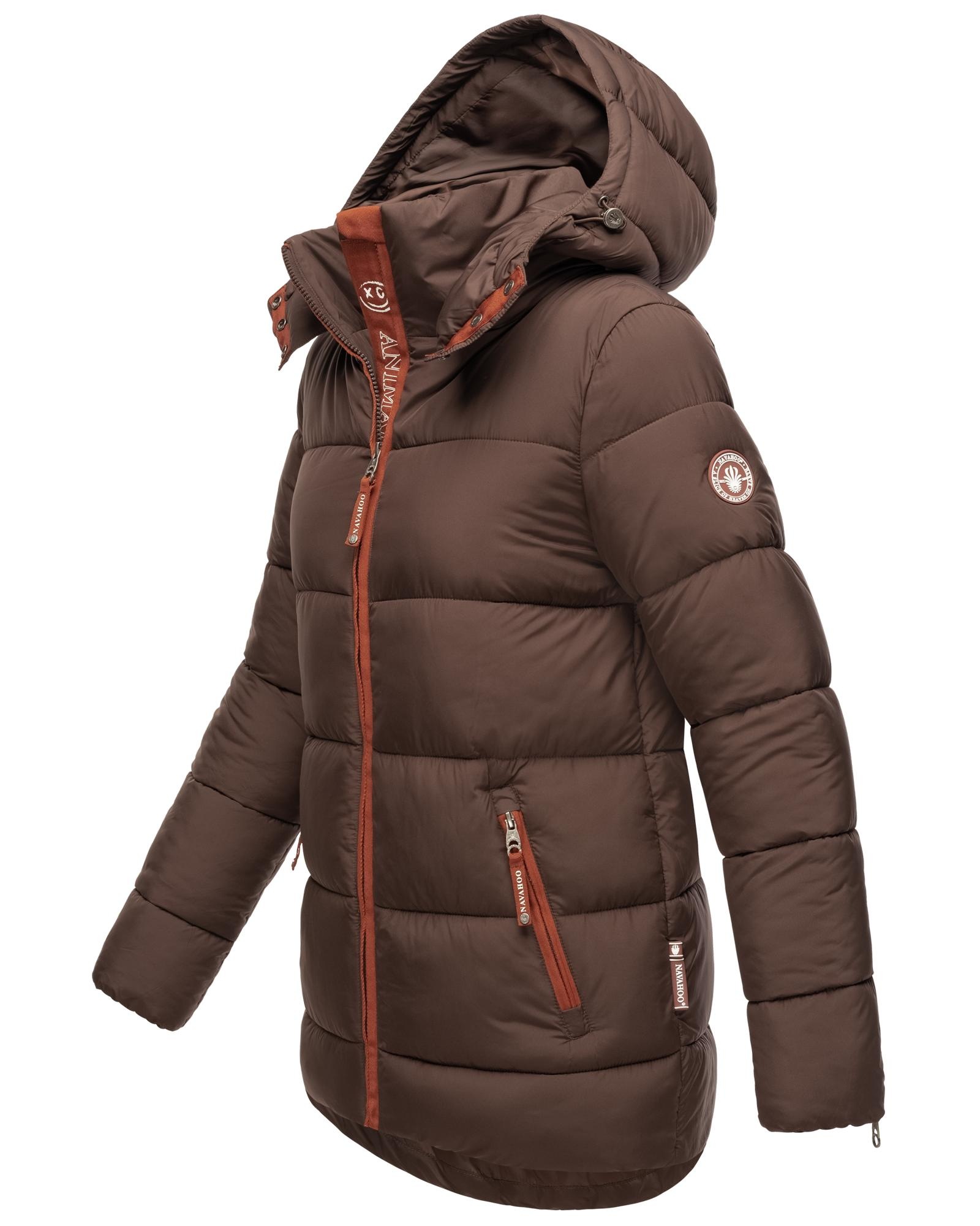 Navahoo Winterjacke »Wattewölkchen«, mit Kapuze, Modische Damen Steppjacke mit kontrastfarbenen Details
