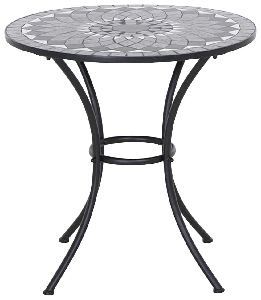 Siena Garden Gartentisch »Como«, Stahlgestell in matt schwarz, Tischplatte in Mosaikoptik