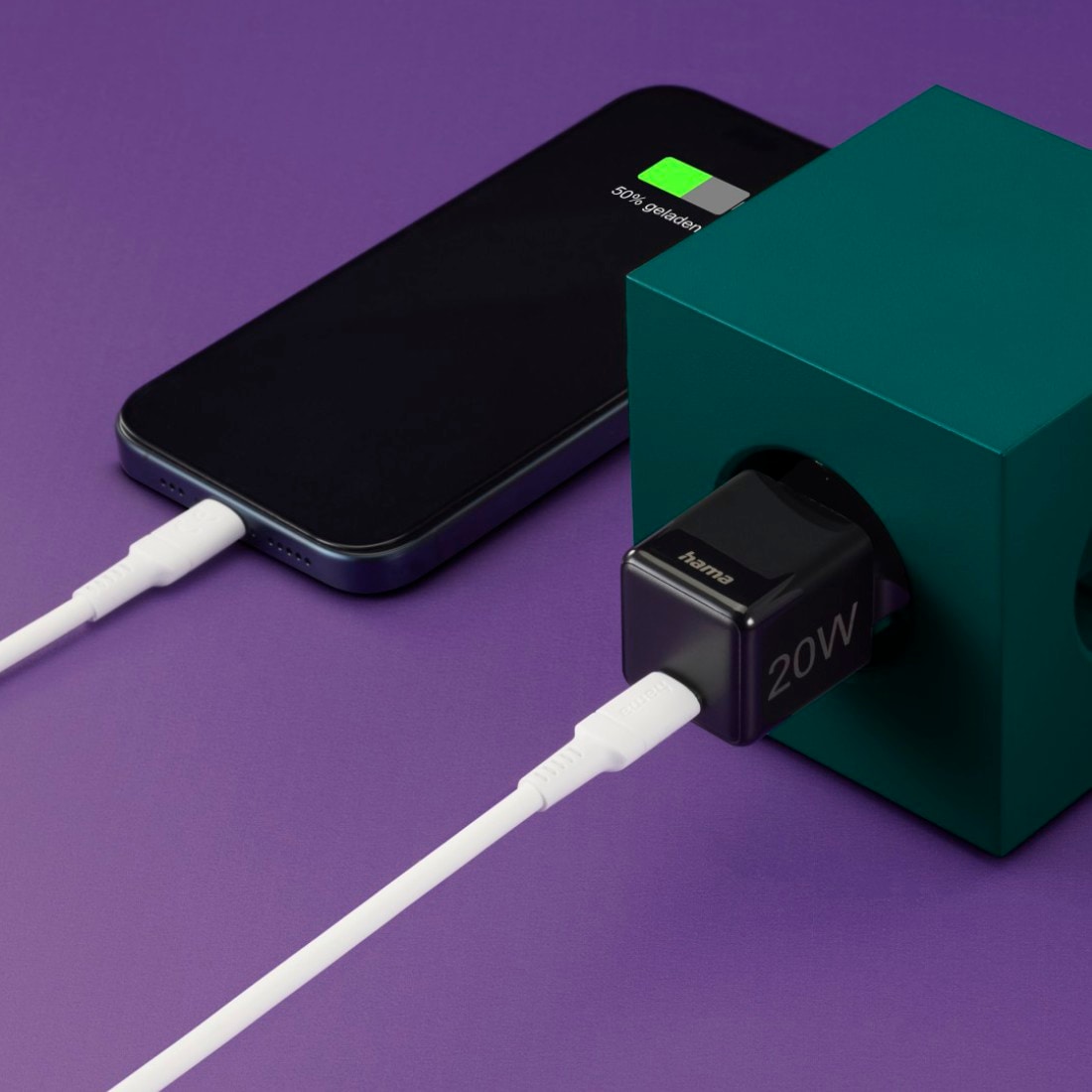 Hama Schnelllade-Gerät »Schnellladegerät (USB-C, PD/QC, extraklein 2,9 x 2,75 x 2,75 cm, 20 W)«, (1 St.)