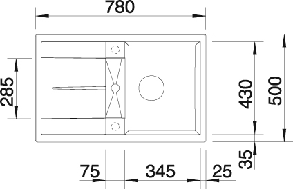 Blanco Granitspüle »METRA 45 S«, aus SILGRANIT®