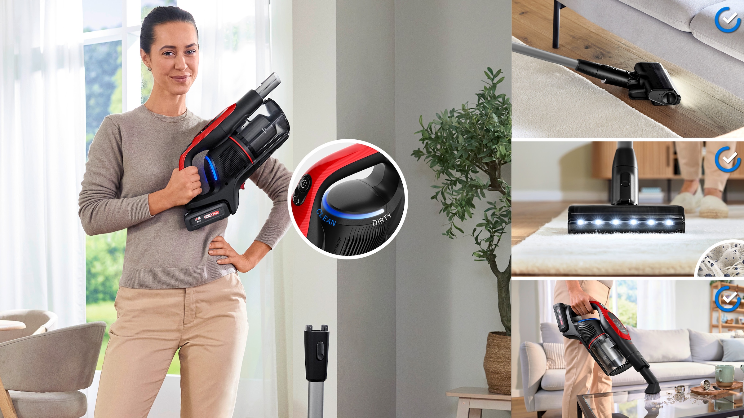 BOSCH Akku-Stielstaubsauger »Neuheit Unlimited 9 ProAnimal BKS941PET, MicroClean™ Technology«, HEPA-Filtersystem, 10 Jahre Motorgarantie, Schnellladegerät, LED Licht