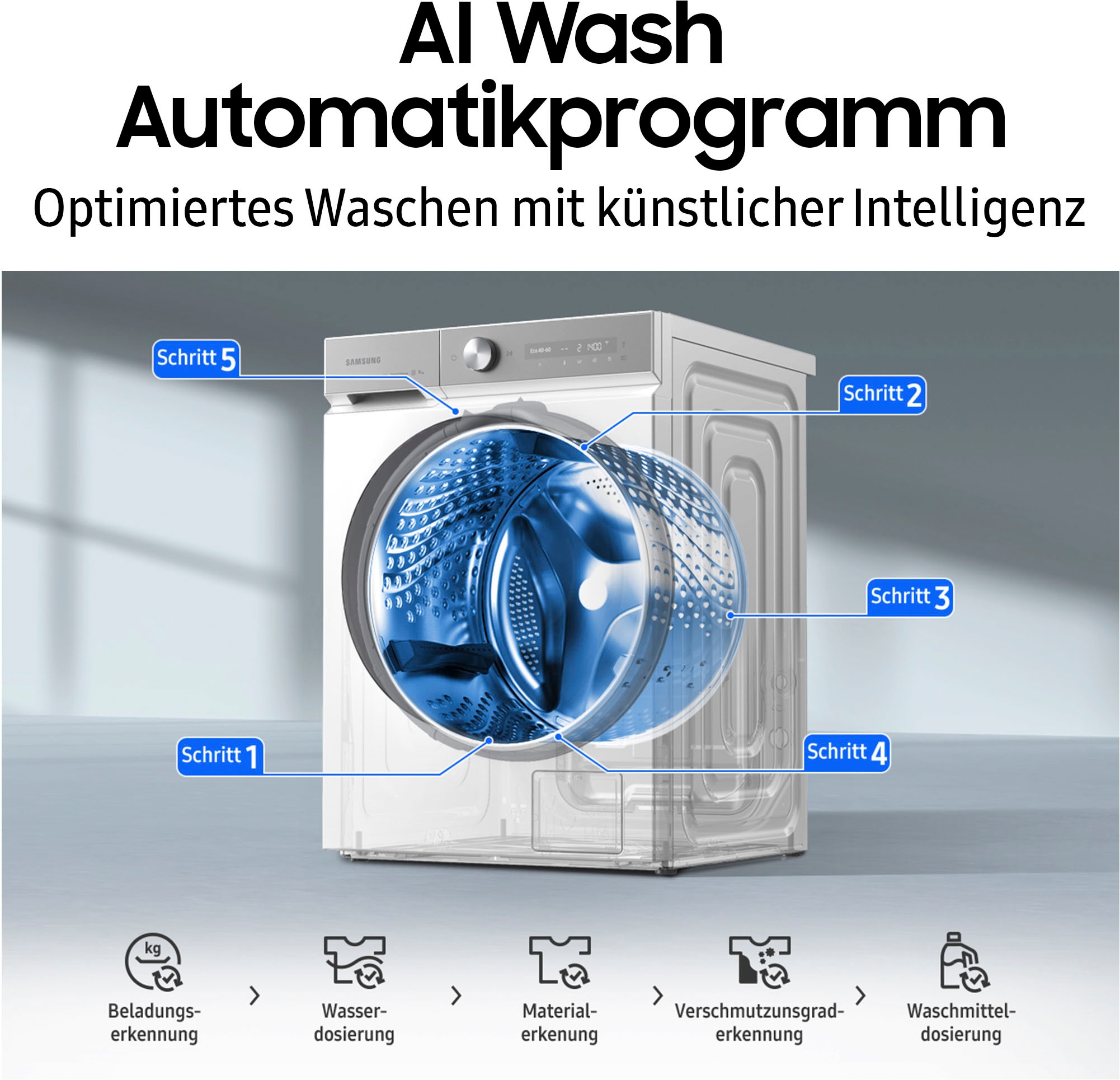 Samsung Waschmaschine »WW11BB744AGW«, 11 kg, 1400 U/min