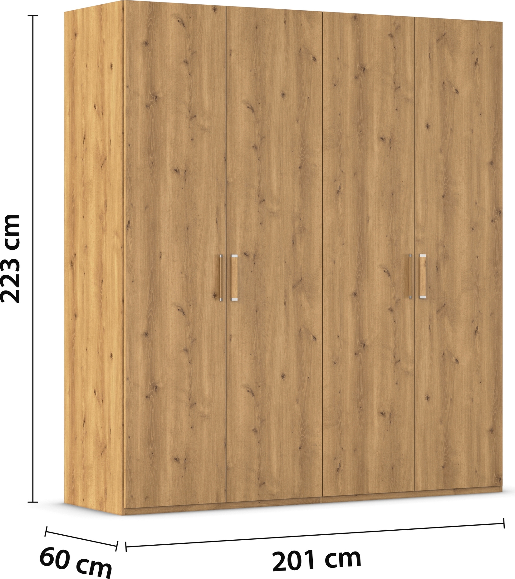rauch Drehtürenschrank »Kleiderschrank Schrank Garderobe Schlafzimmerschrank EVELYN«, (in 2 Höhen 197 oder 210 cm erhältlich), in elegantem Stil, viel Stauraum 4 Breiten und 2 Höhen MADE IN GERMANY
