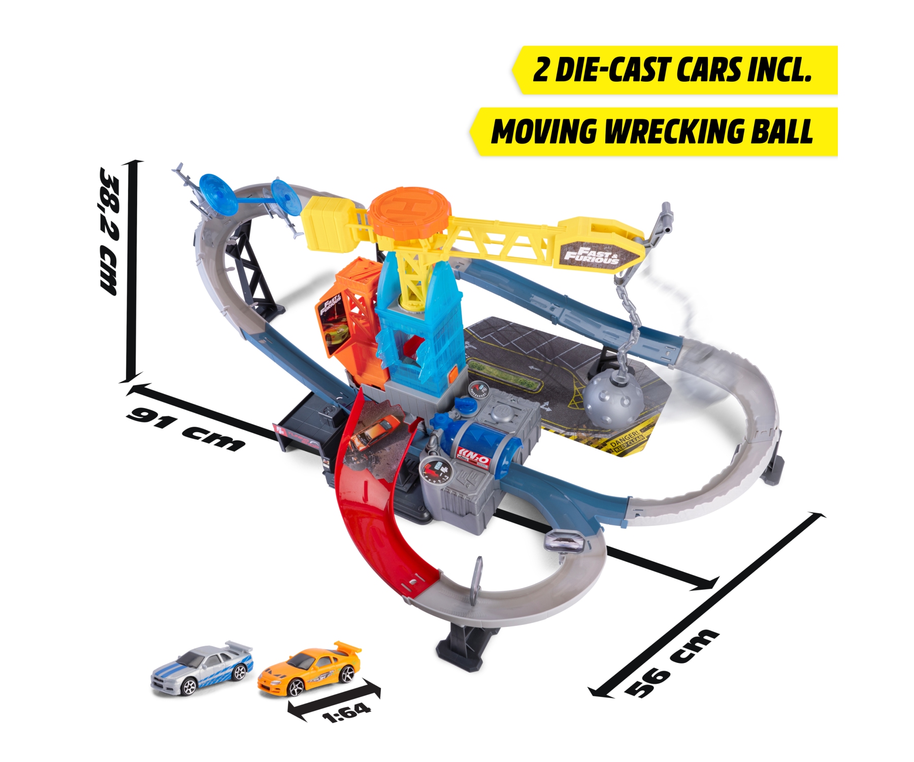 Dickie Toys Autorennbahn »Fast & Furious Wrecking Ball Rampage« mit Licht und Sound