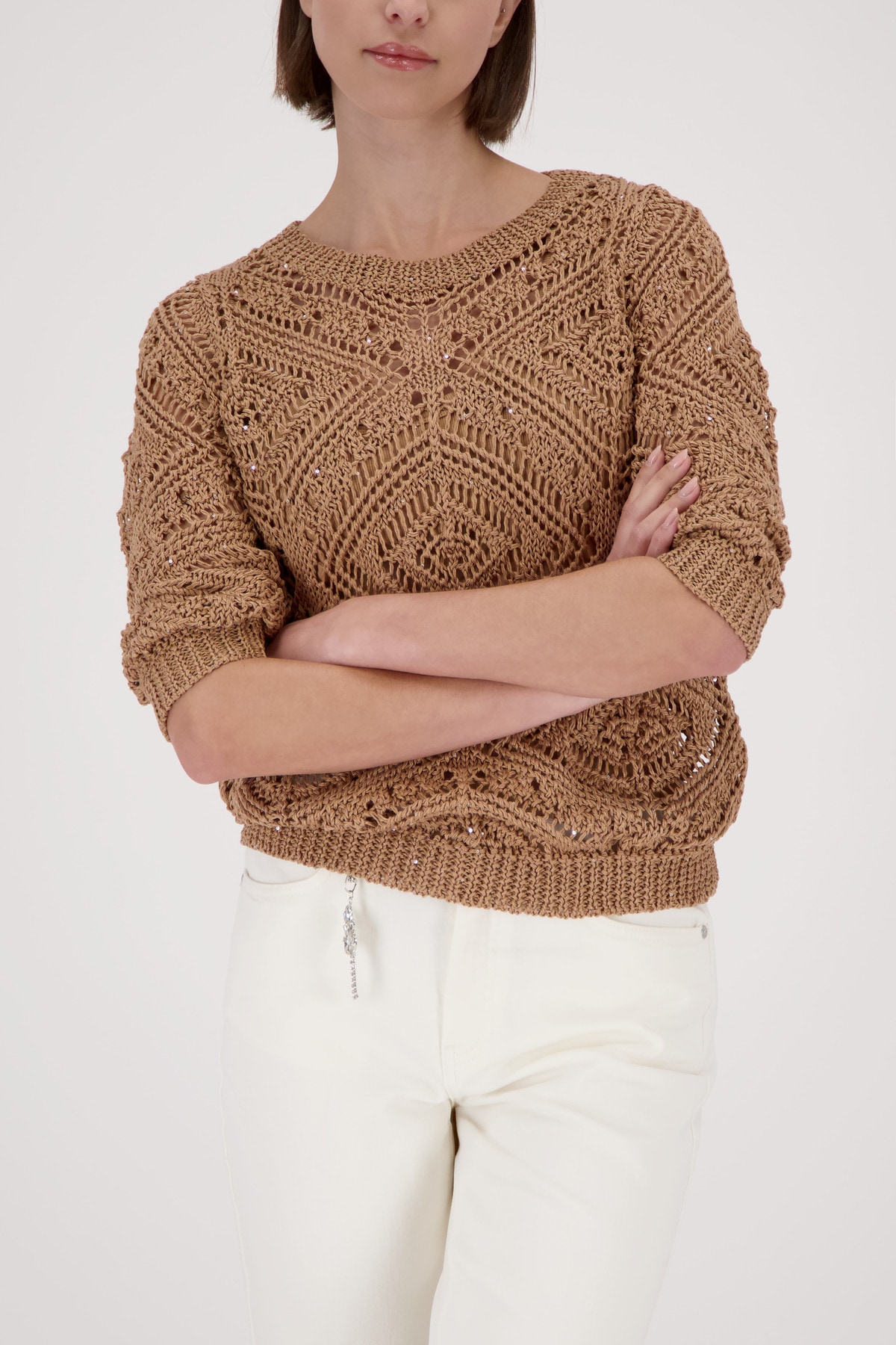 Monari Strickpullover "Ajour" Regular fit mit Strickmuster günstig online kaufen