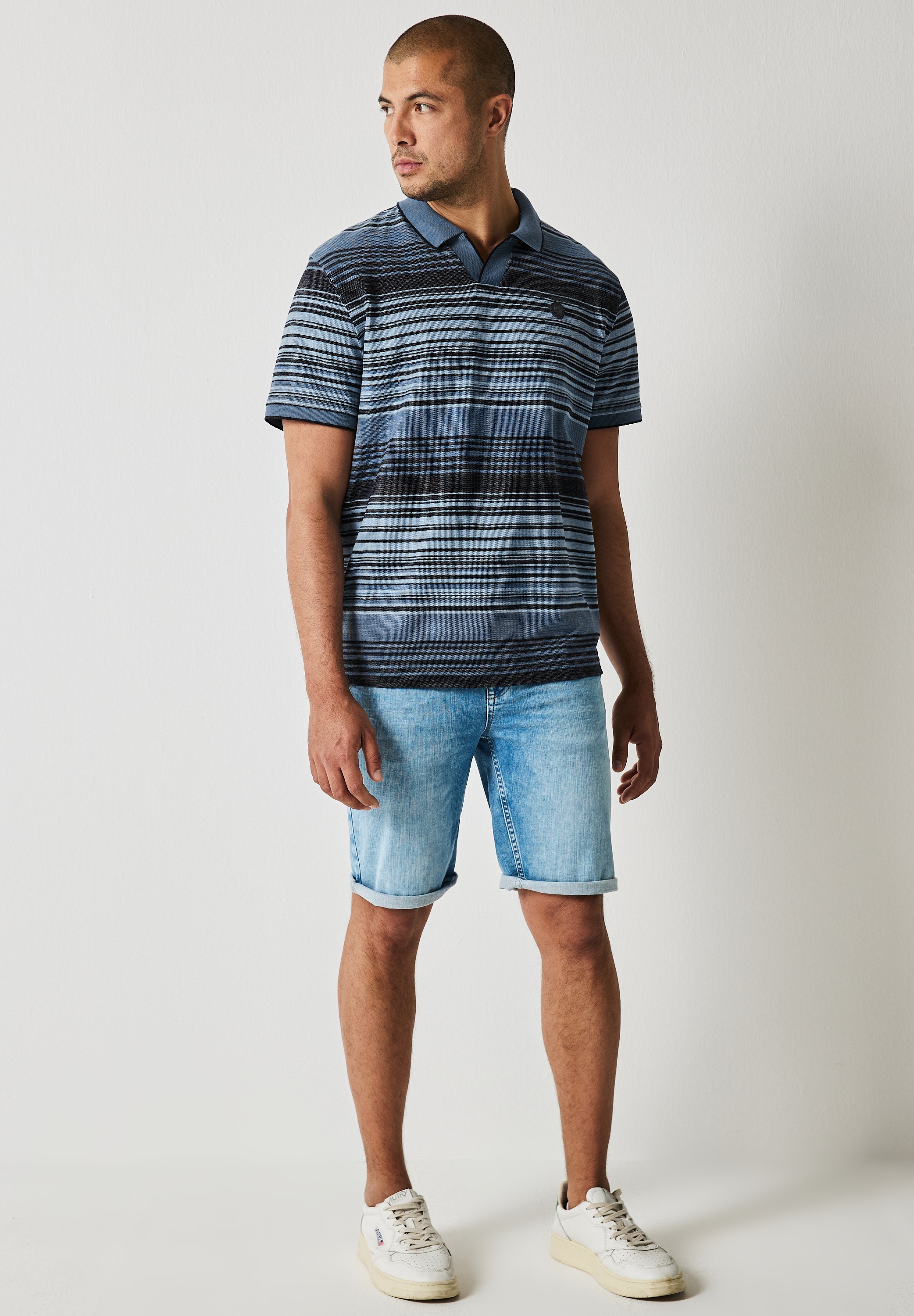 STREET ONE MEN Poloshirt, aus Baumwolle mit Stretchante
