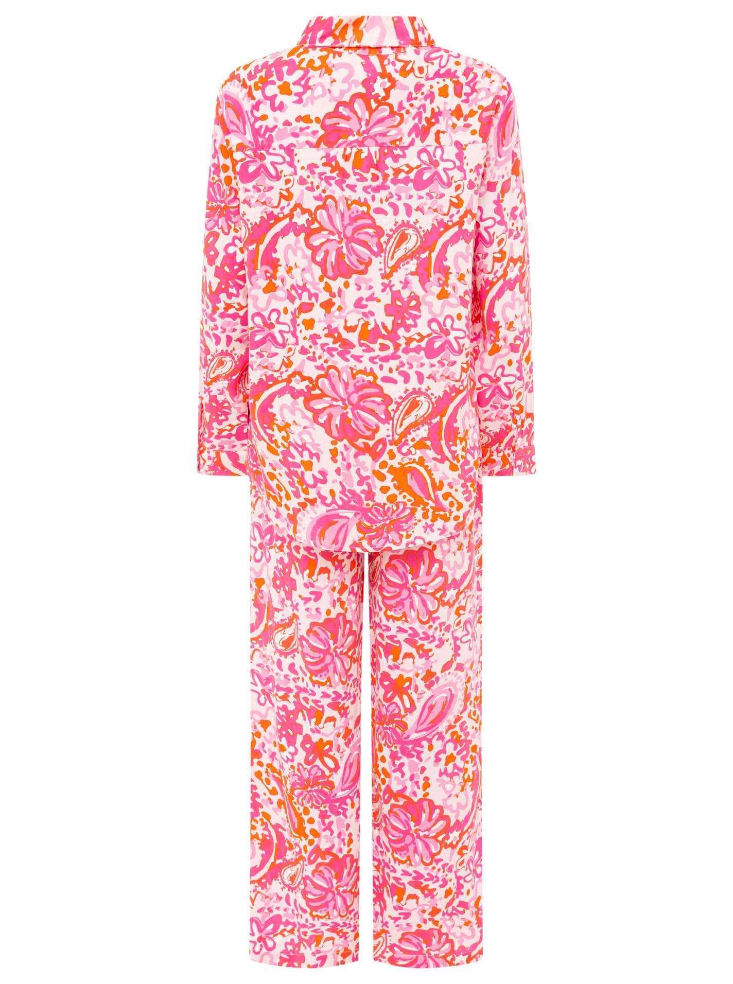 Zwillingsherz Shirtbluse »"Happy Paisley"«, Viskose Set mit pinkem Paisley Muster, lange Hose und Bluse
