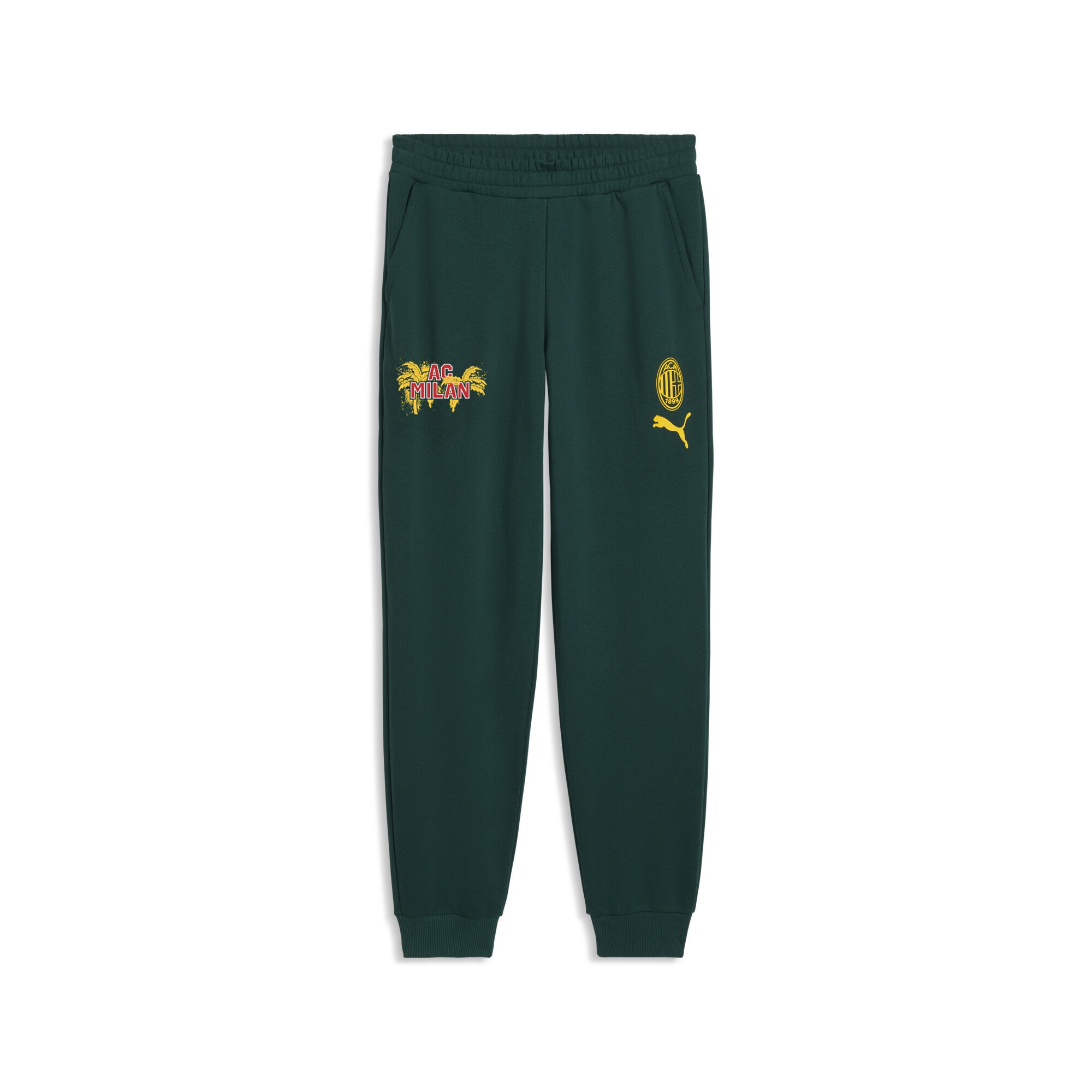 PUMA Sporthose "AC Milan ftblCulture Joggingshose Herren"schwarz myrtle sunny gelb grün, Gr. S, bedruckt, Obermaterial: 32% Polyester, 68% Baumwolle;