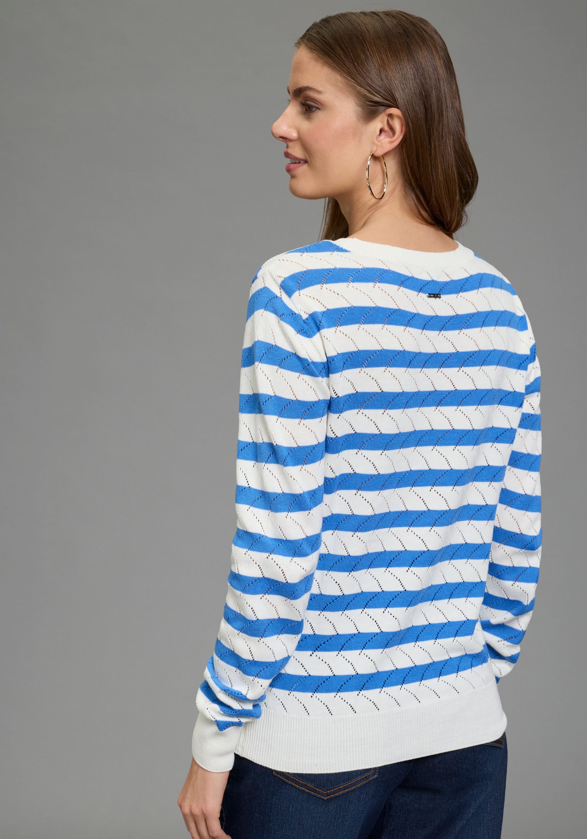 Laura Scott Ajourpullover leichter Übergangspullover mit moderner Struktur günstig online kaufen