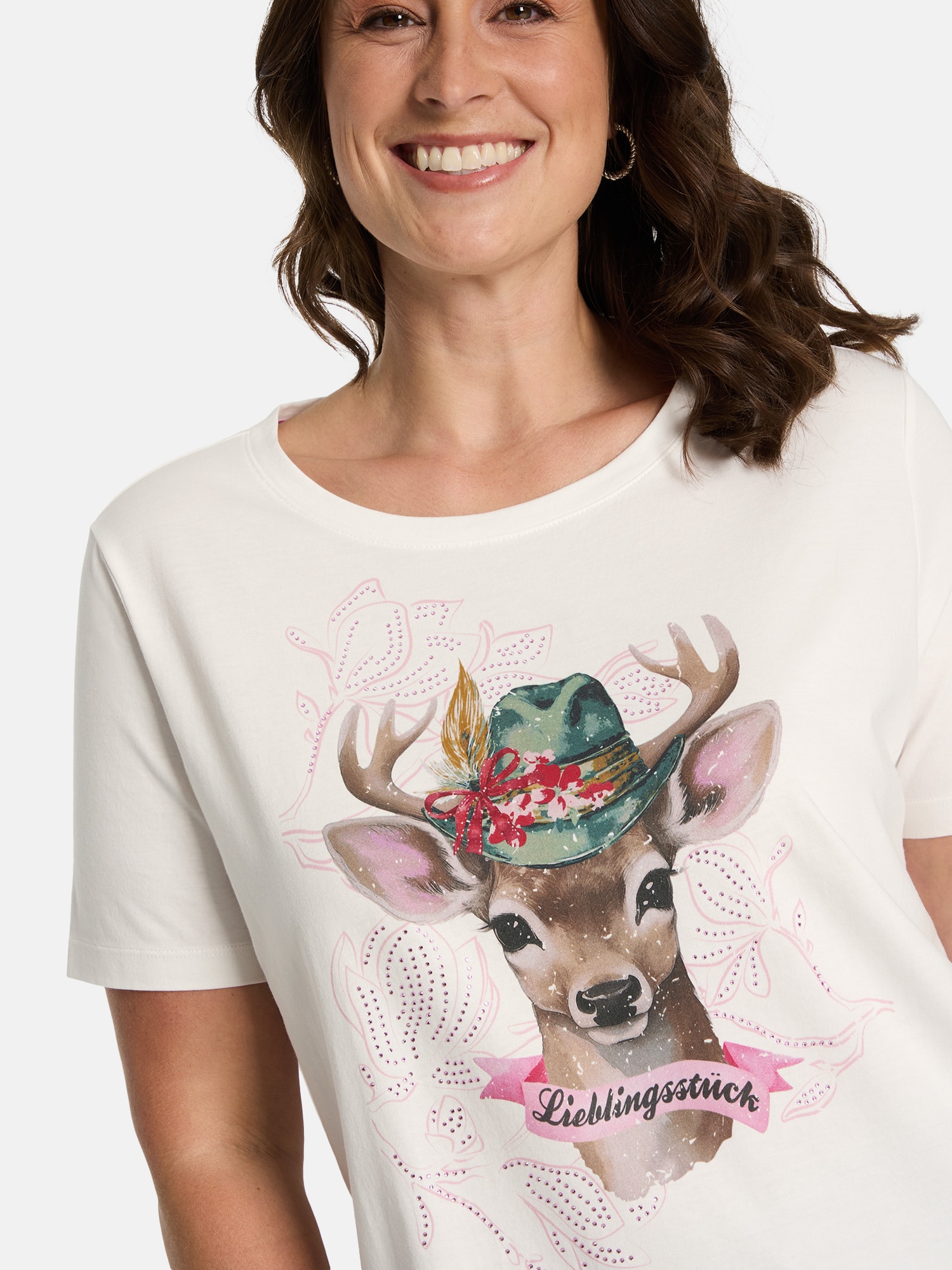 Lieblingsstück Print-Shirt »Cara«, in Rundhalsform mit Hotfix Frontmotiv