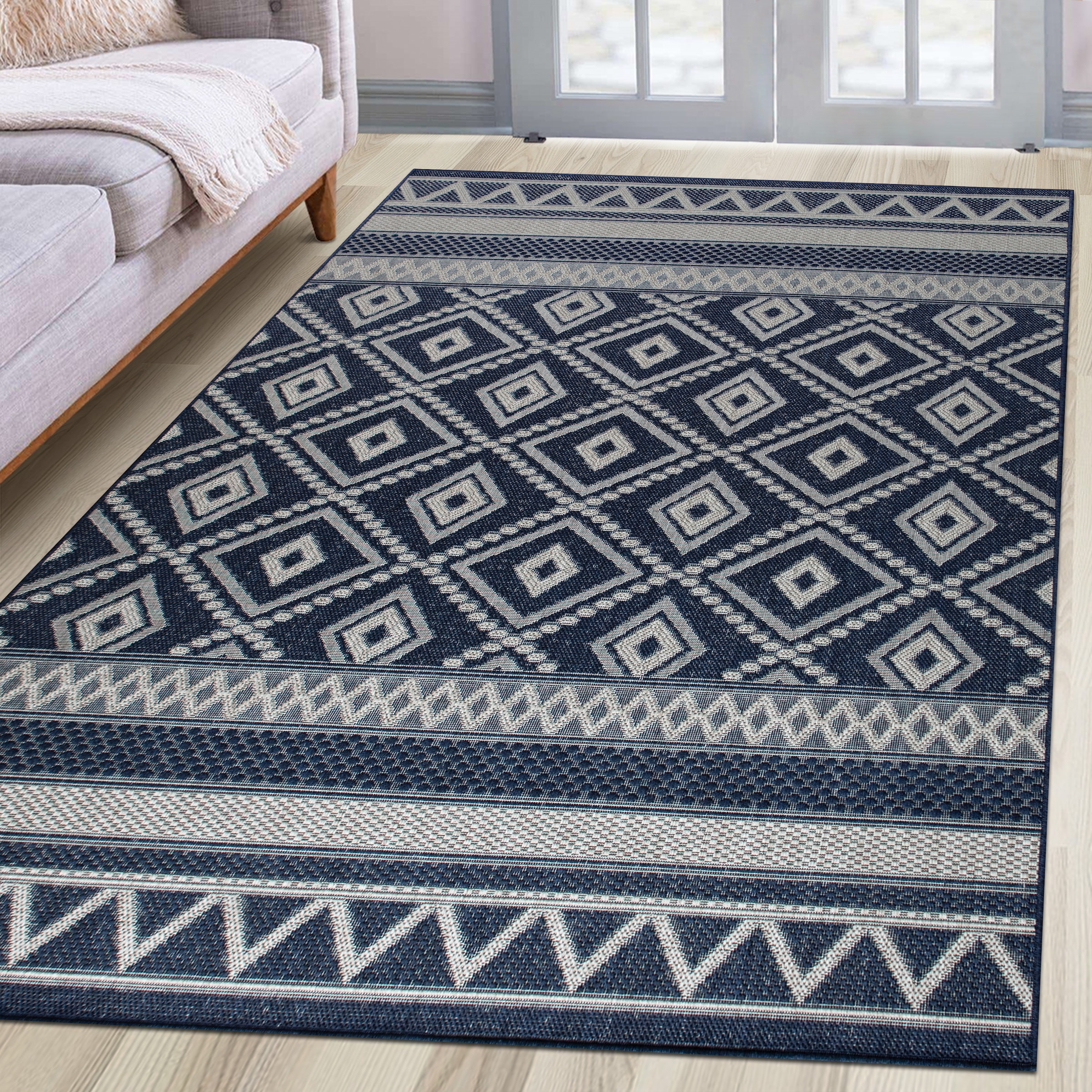 my home Teppich »Toronto auch als Läufer erhältlich«, rechteckig, 3 mm Höhe, In- und Outdoor geeignet, Sisal-Optik, Wetterfest & UV-beständig, Boho