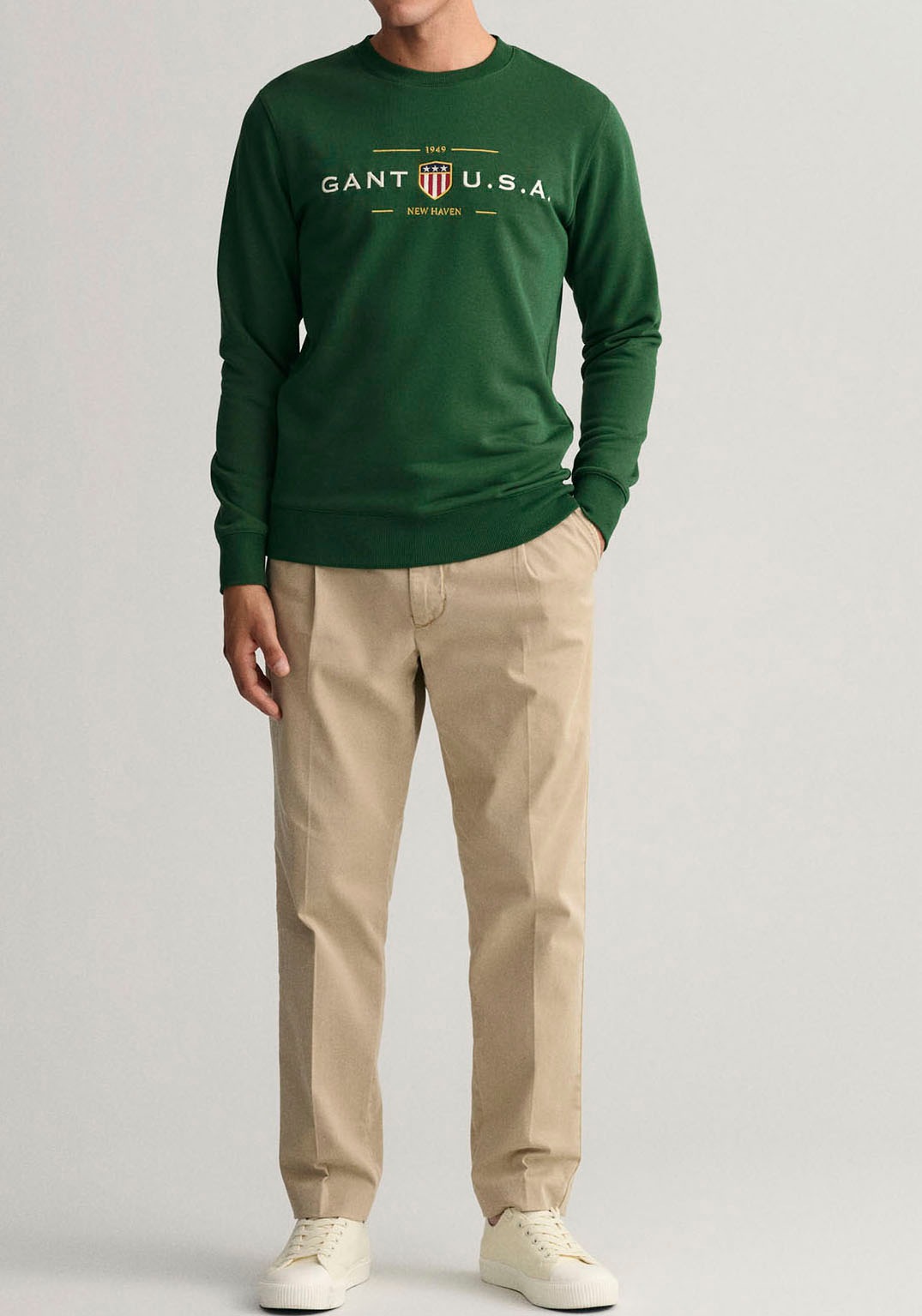 Sweatshirt »D1. C-NECK«, BAUR aufgestickter mit BANNER Gant bestellen ▷ SHIELD Flaggenwappen-Grafik |