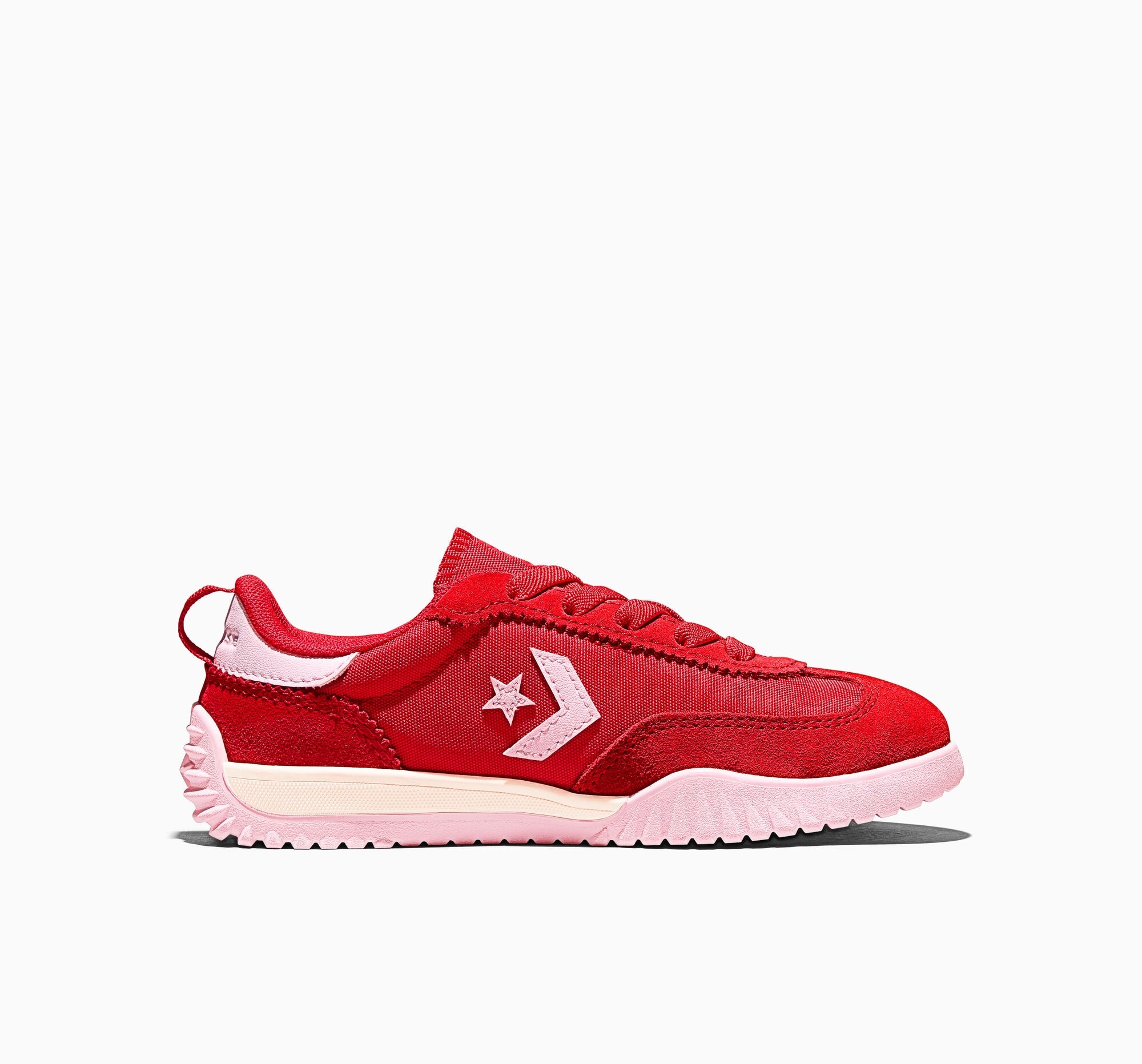 Sneaker CONVERSE "RUN STAR TRAINER", Mädchen, Gr. 30, rot, new found bloom, egret, Leder, Textil, Schuhe Sneaker