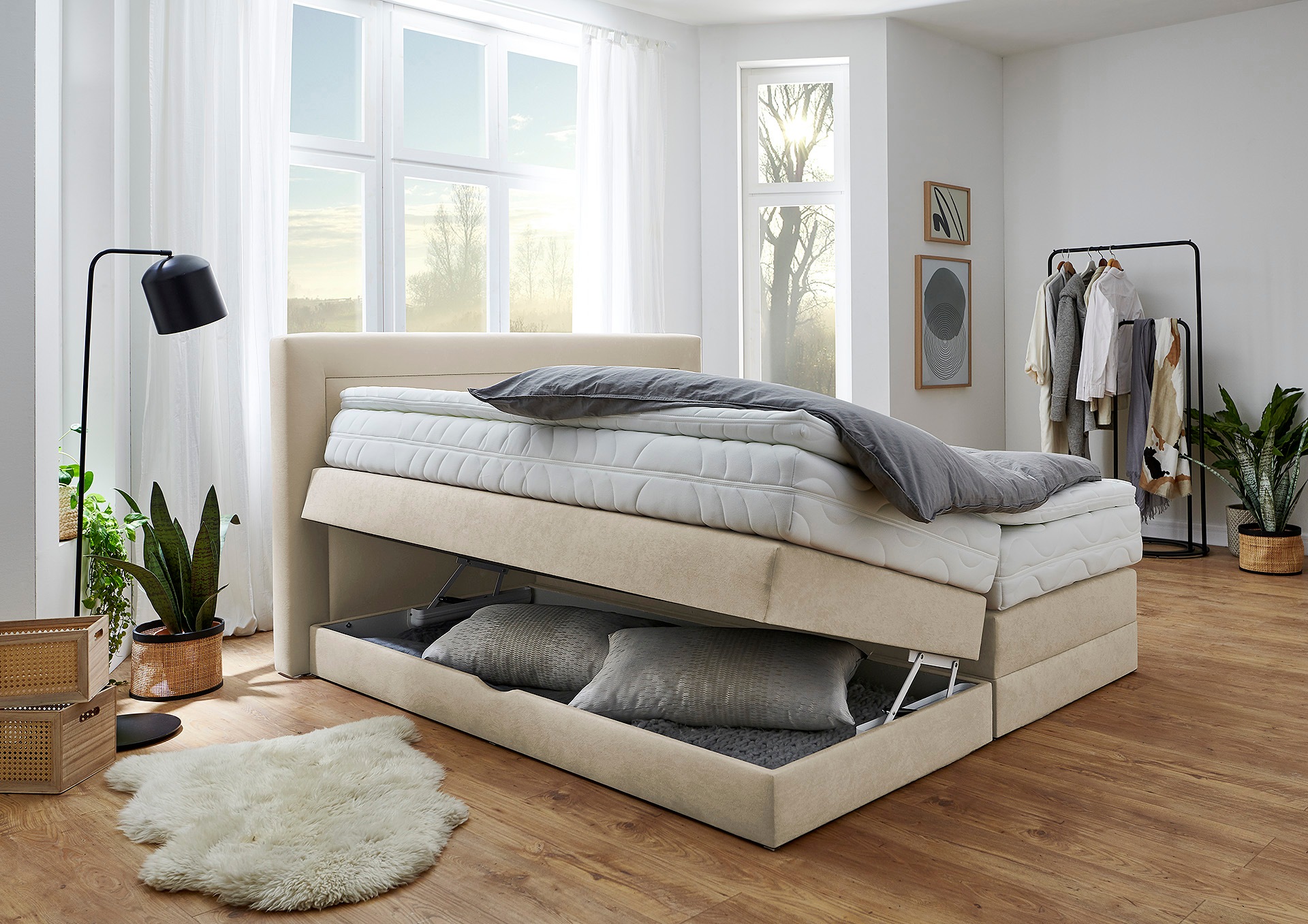 Westfalia Schlafkomfort Boxspringbett, wahlweise mit Bettkasten und Topper