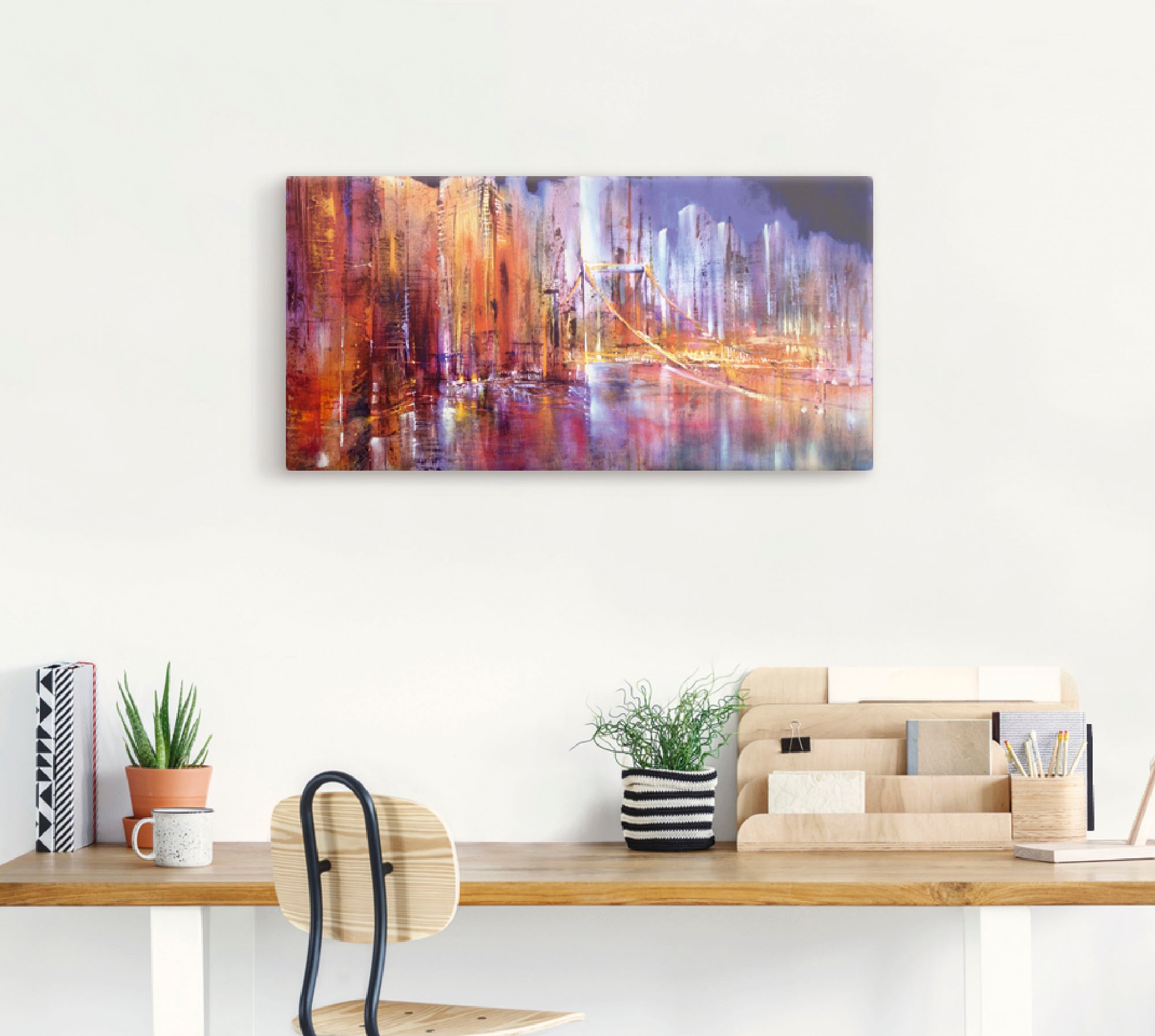 Artland Leinwandbild "Stadtansicht II" Brücken 1 Stk. tlg. auf Holzrahmen g günstig online kaufen