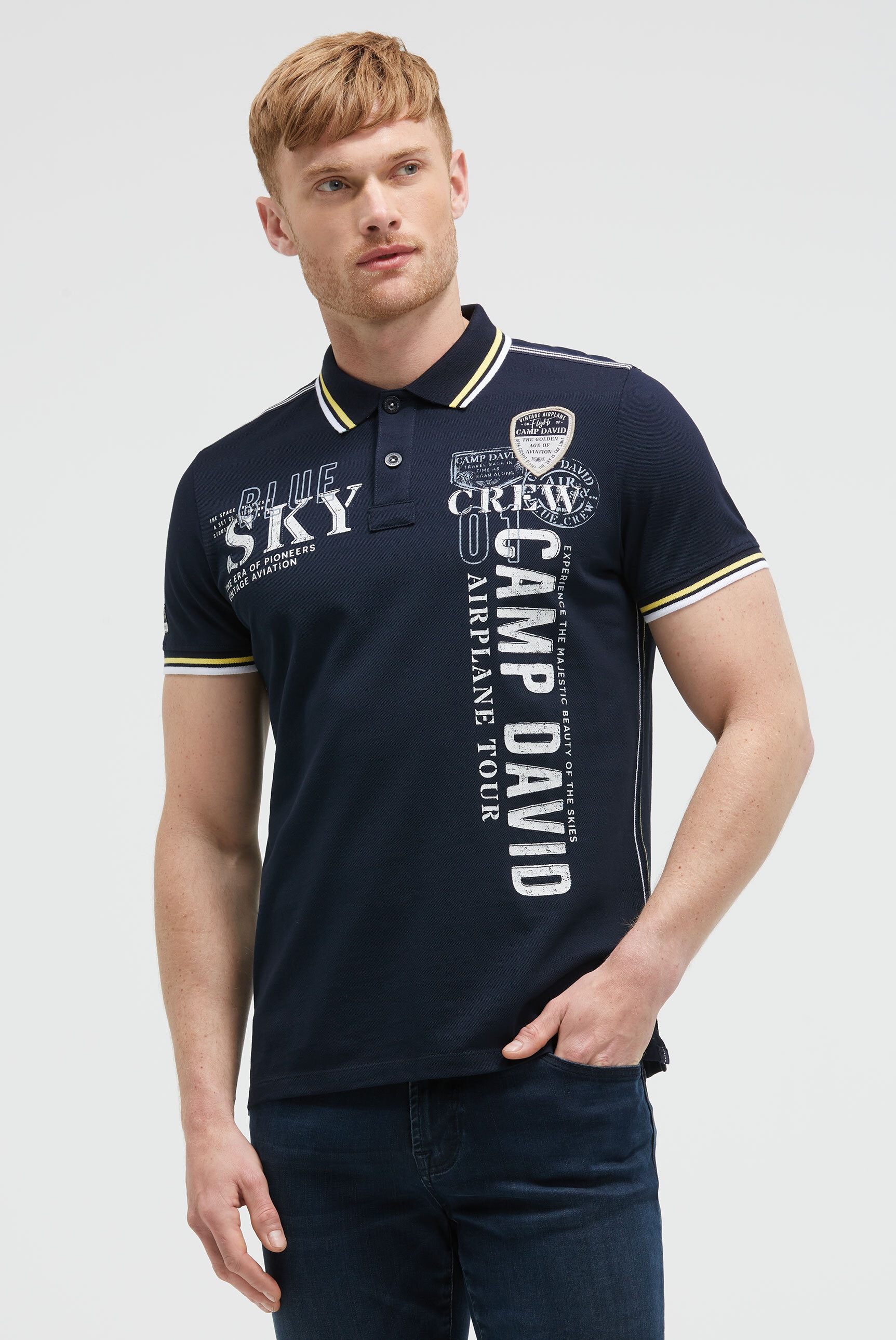 CAMP DAVID Poloshirt mit Seitenschlitze günstig online kaufen