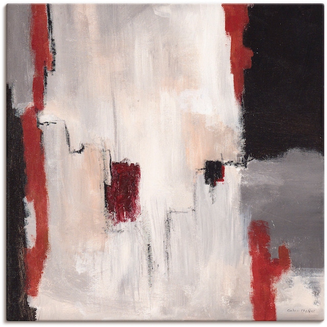 Artland Wandbild »Rot an Grau I - Abstrakt«, Gegenstandslos, (1 St.), als  Alubild, Leinwandbild, Wandaufkleber oder Poster in versch. Größen  bestellen | BAUR