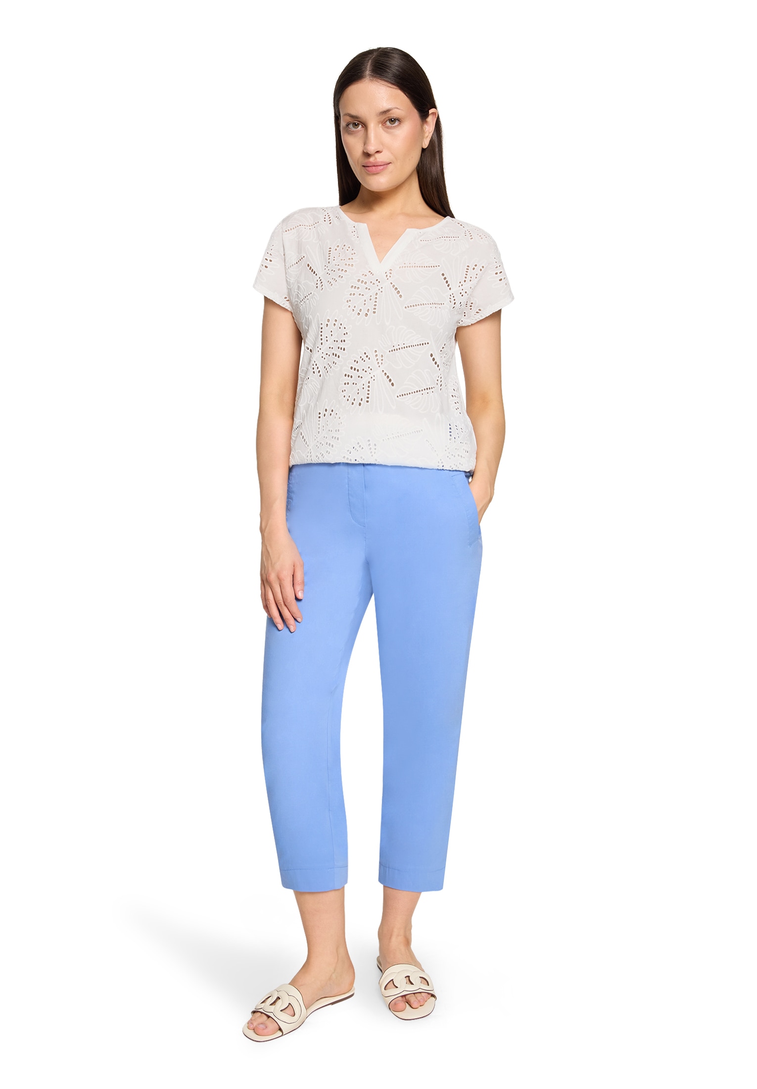 Betty&Co Kurzarmshirt »Damen mit V-Ausschnitt« 1