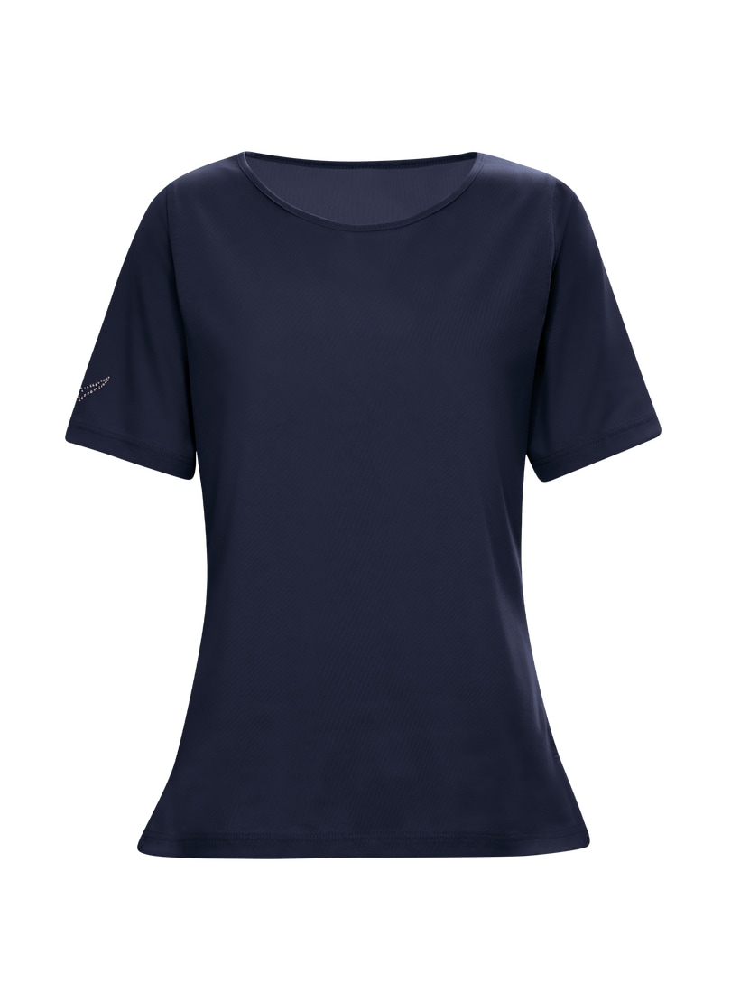 Trigema T-Shirt »TRIGEMA T-Shirt DELUXE Baumwolle mit Kristallsteinen«, (1 tlg.)