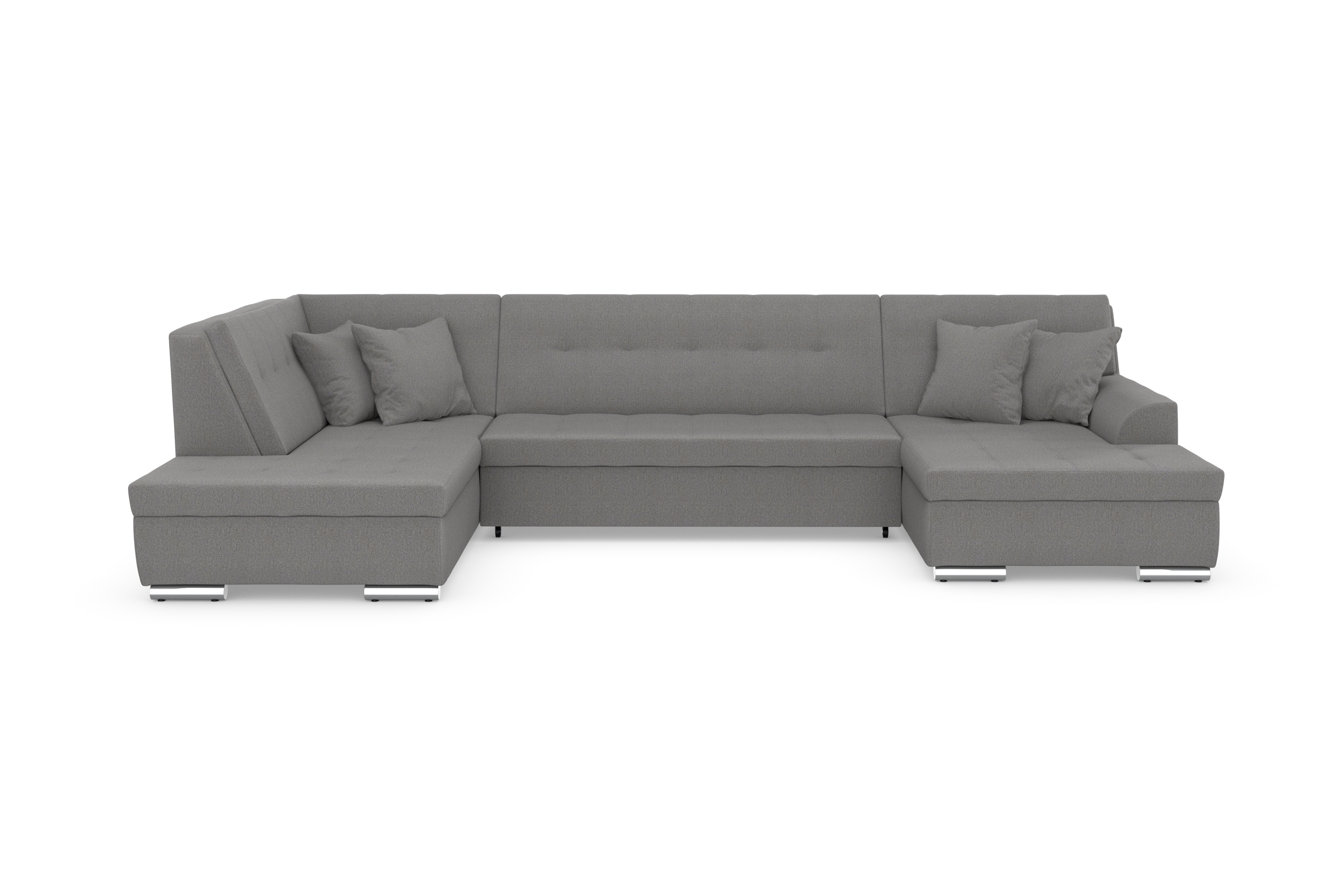 DOMO collection Wohnlandschaft "TREVISO inkl. Zierkissen, moderne Steppung, XXL: 364x201x83 cm" wahlweise mit Bettfunktion, in vielen Bezugsarten auch in Cord U-Form
