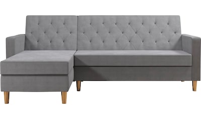 Cosmo Living Ecksofa »Liberty«, mit Schlafffunktion, Recamiere mit Stauraum beidseitig...