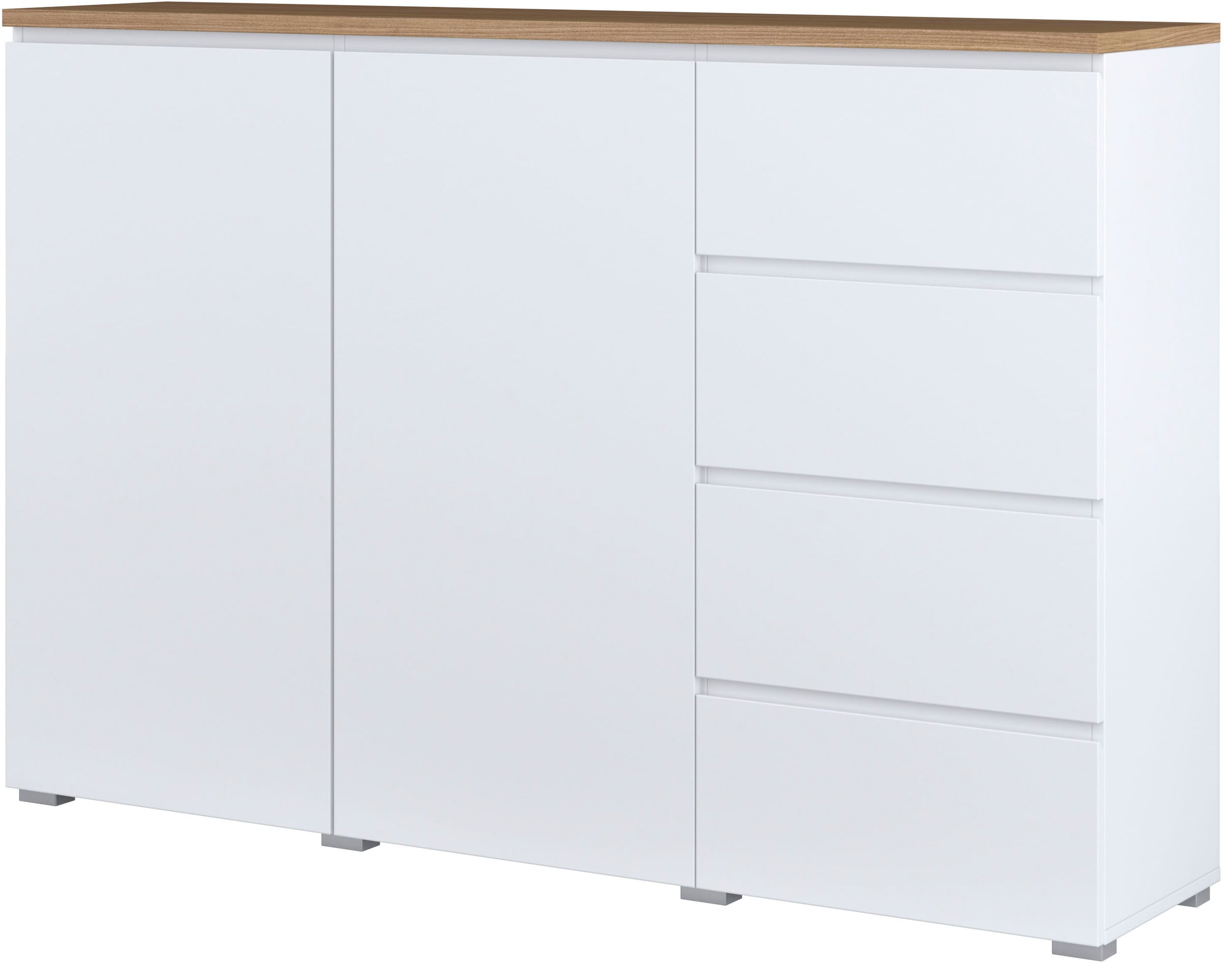 INOSIGN Highboard »Modo, Breite 150 cm, moderne grifflose Kommode 2Türen/4 SK«, Schubladenkommode mit viel Stauraum, Einlegeböden verstellbar