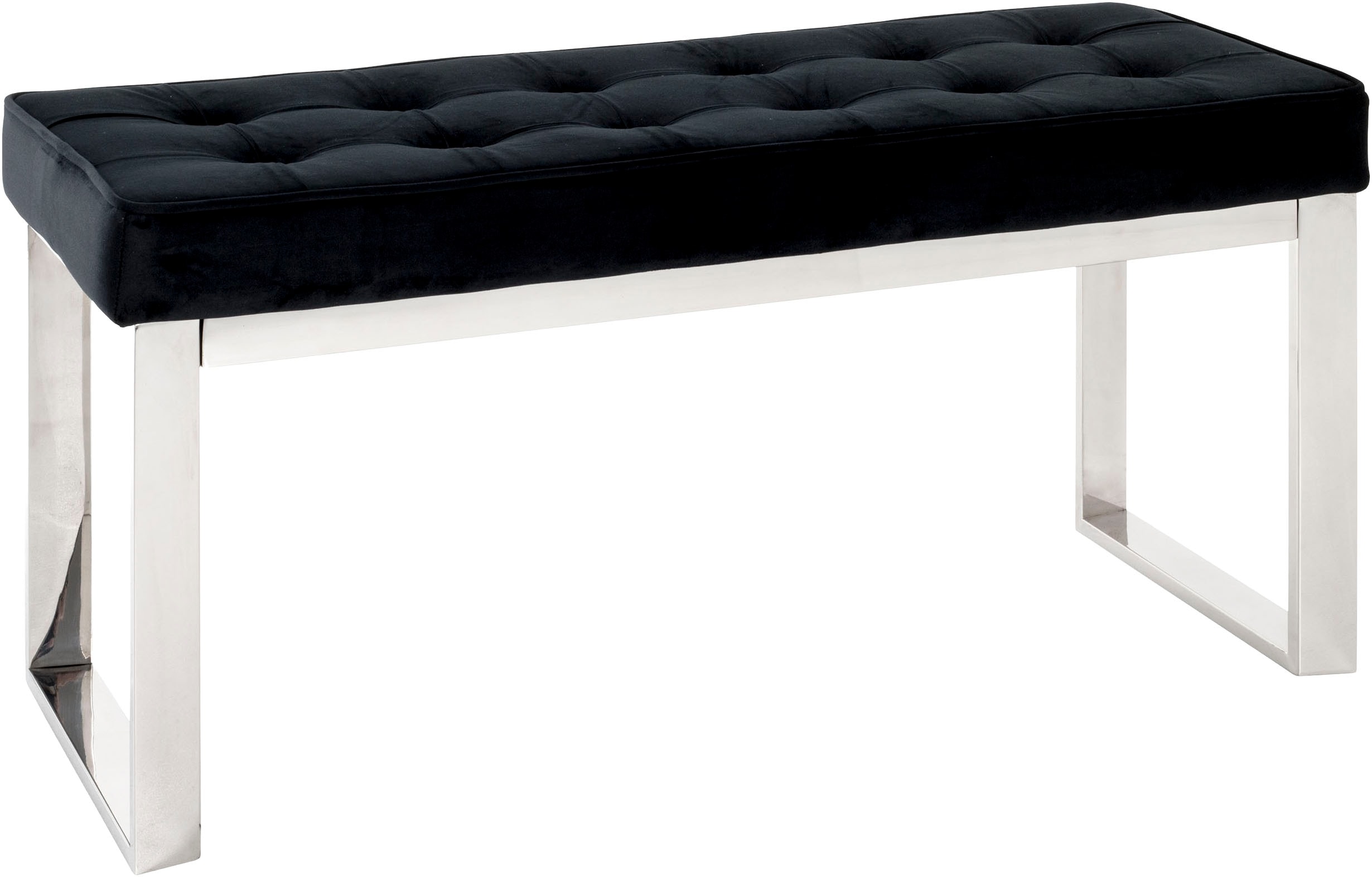 HAKU Bank "Flurbank, Garderobenbank, Sitzbank" rechteckig - aus Metall Silber - B/T/H 100/41/48 cm
