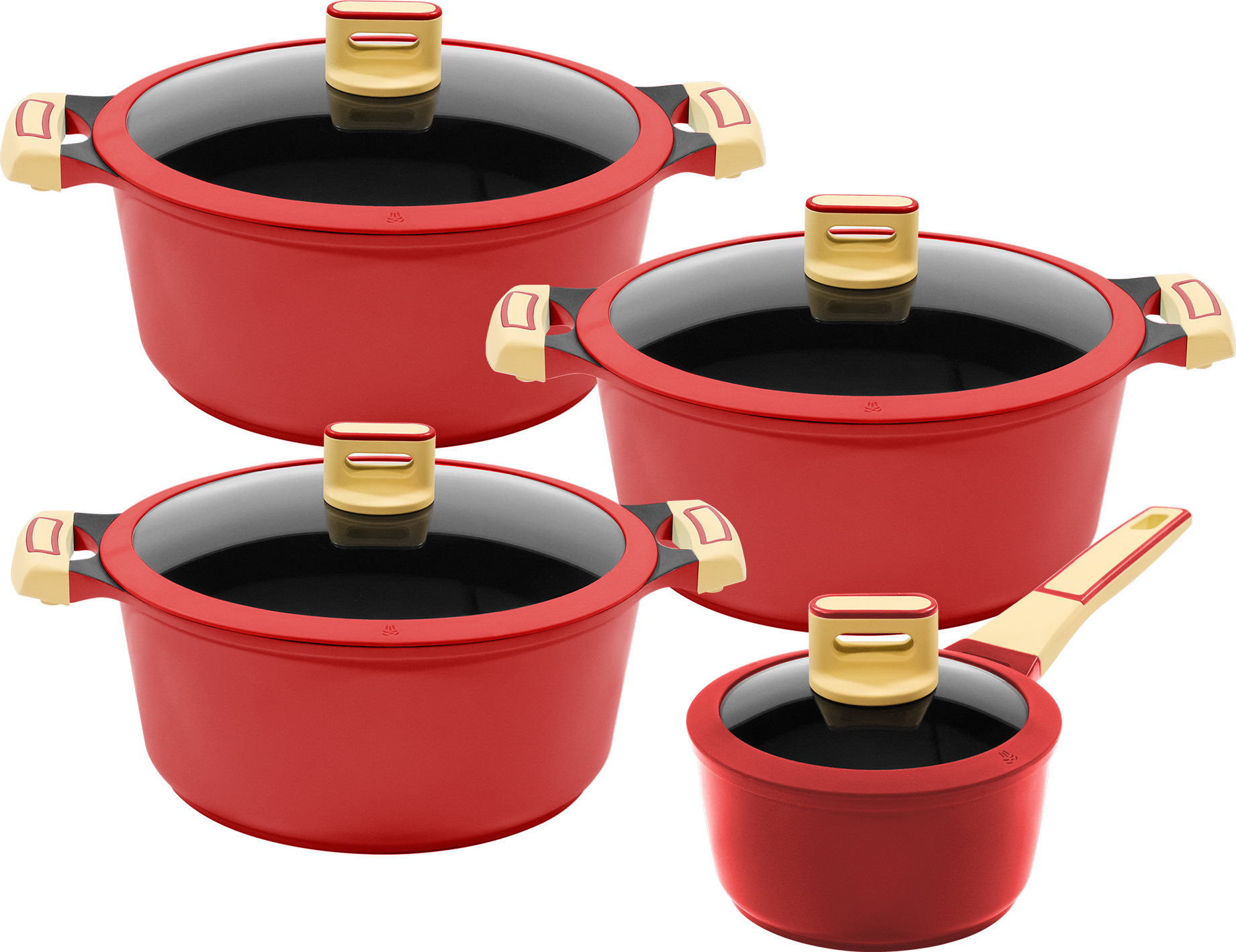 KING Kochtopf "GOURMET" Set, 8 Stk. tlg. Aluminiumguss günstig online kaufen