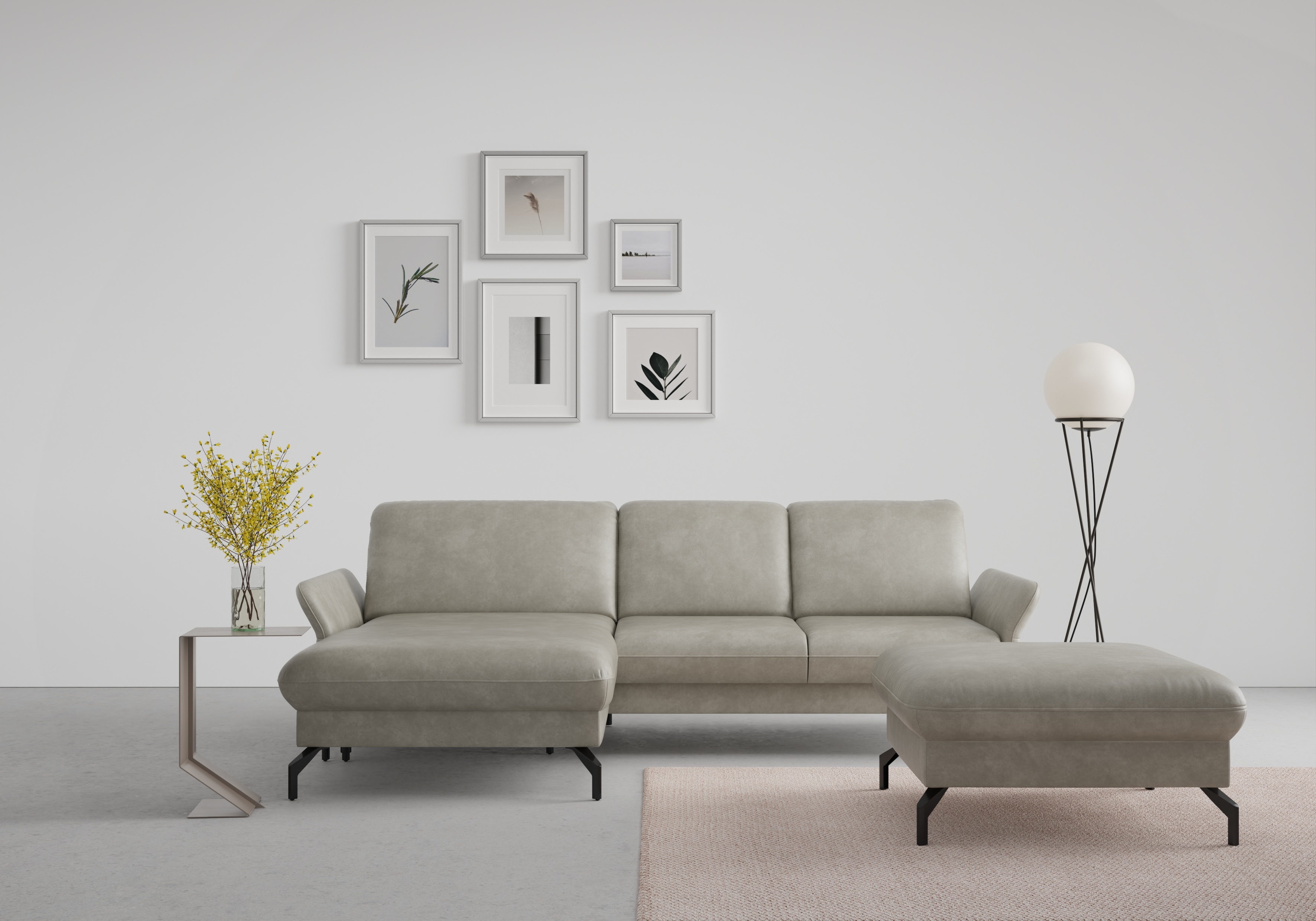 sit&more Ecksofa "Fashion L-Form" wahlweise mit Kopfteilverstellung und Vorziehsitz, motorisch