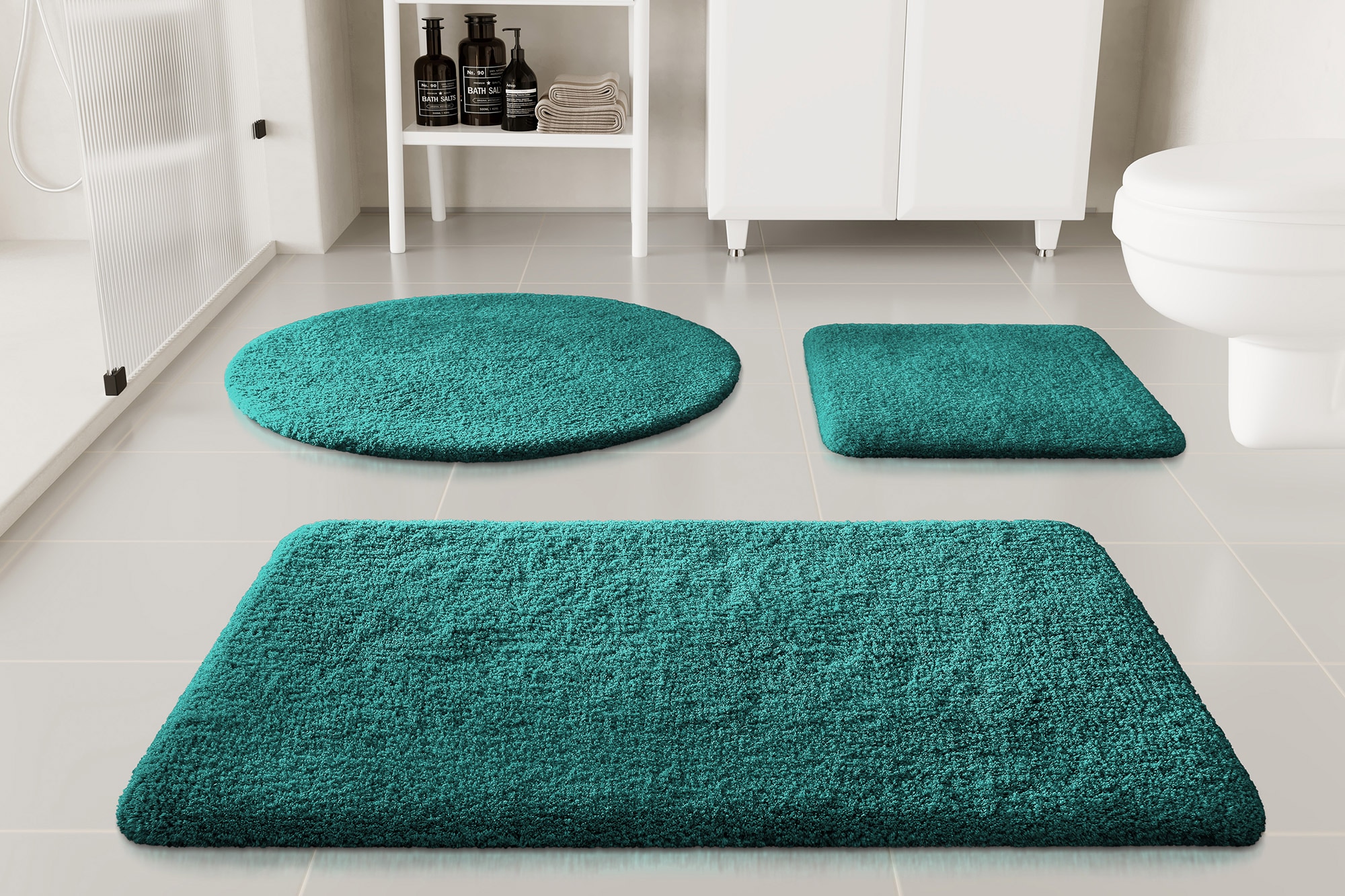 my home Badematte »Kaarin«, rutschhemmend beschichtet, schnell trocknend, Badteppich, getuftet, flauschig, hochflor, große Farbauswahl